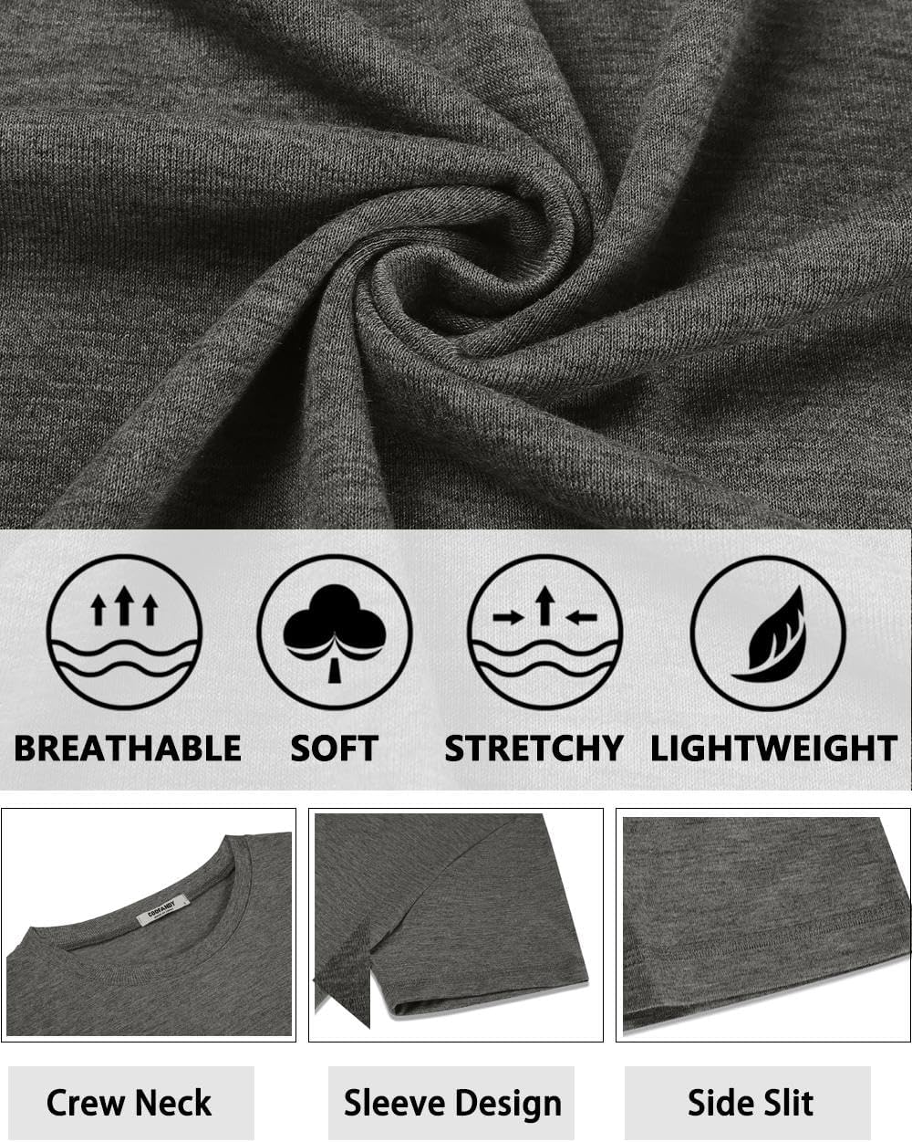 COOFANDY Men's T Shirt Short Sleeve Crew Neck T-Shirts Casual Summer Classic Basic Tees - Image 5