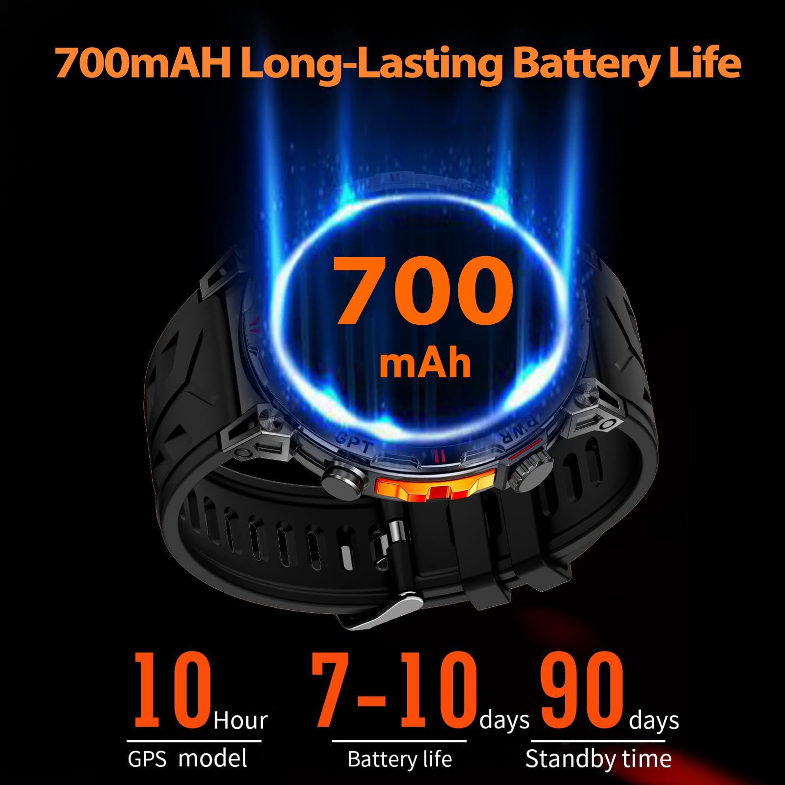 smartwatch uomo con GPS, bussola, chiamata Bluetooth, schermo Amoled da 1,56", orologio fitness con 107 modalità sportive, orologio sportivo per iOS/Android, quadrante AI, IP68, impermeabile