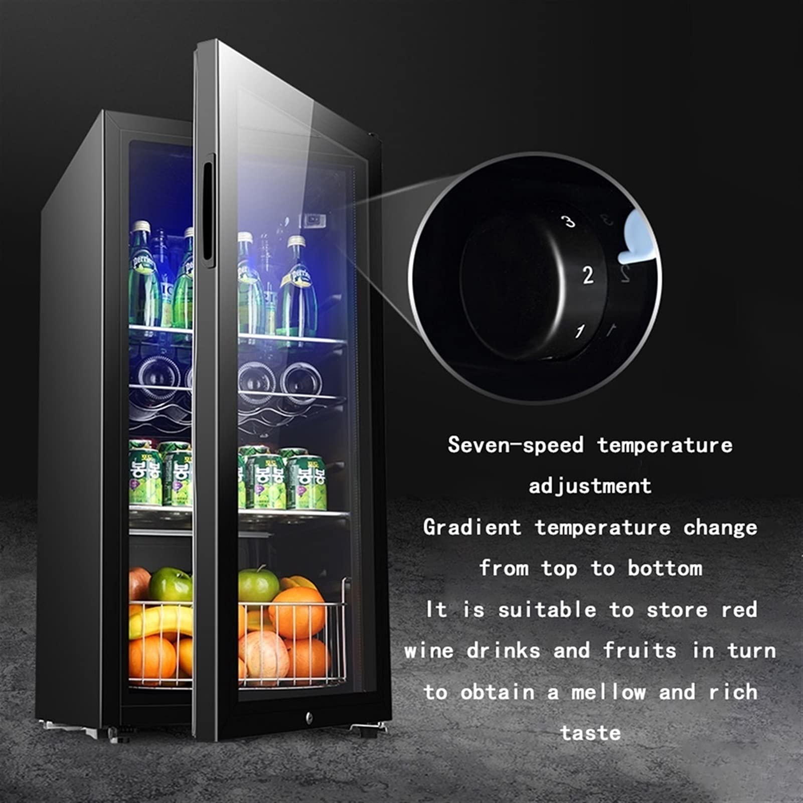 Ljlzxpbus 28 Bottle Compressor Wine Cabinet Refrigerator, Wine Cooling Refrigerator, Silent And Adjustable Temperature, Tempered Glass Door, With Lock on Fridge.com - View 2