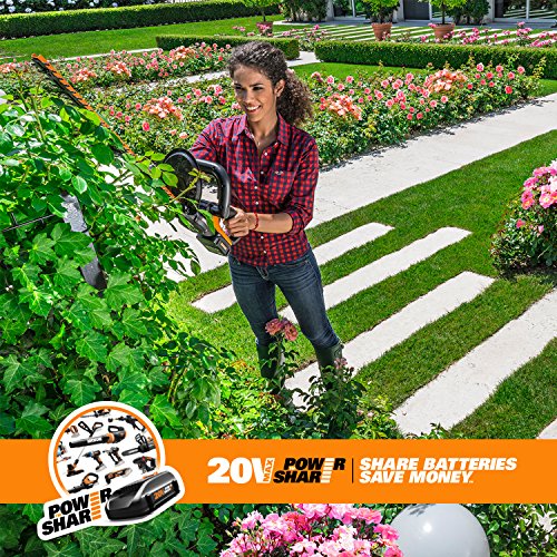 Worx Wg255.1 20V Powershare 20" Cordless Electric Hedge Trimmer #TOP4