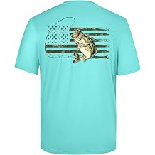 Mens Fishing Shirt Short Sleeve, UPF 50+ UV Sun Protection T-Shirt, Quick Dry Graphic Tee for Swim Surf
