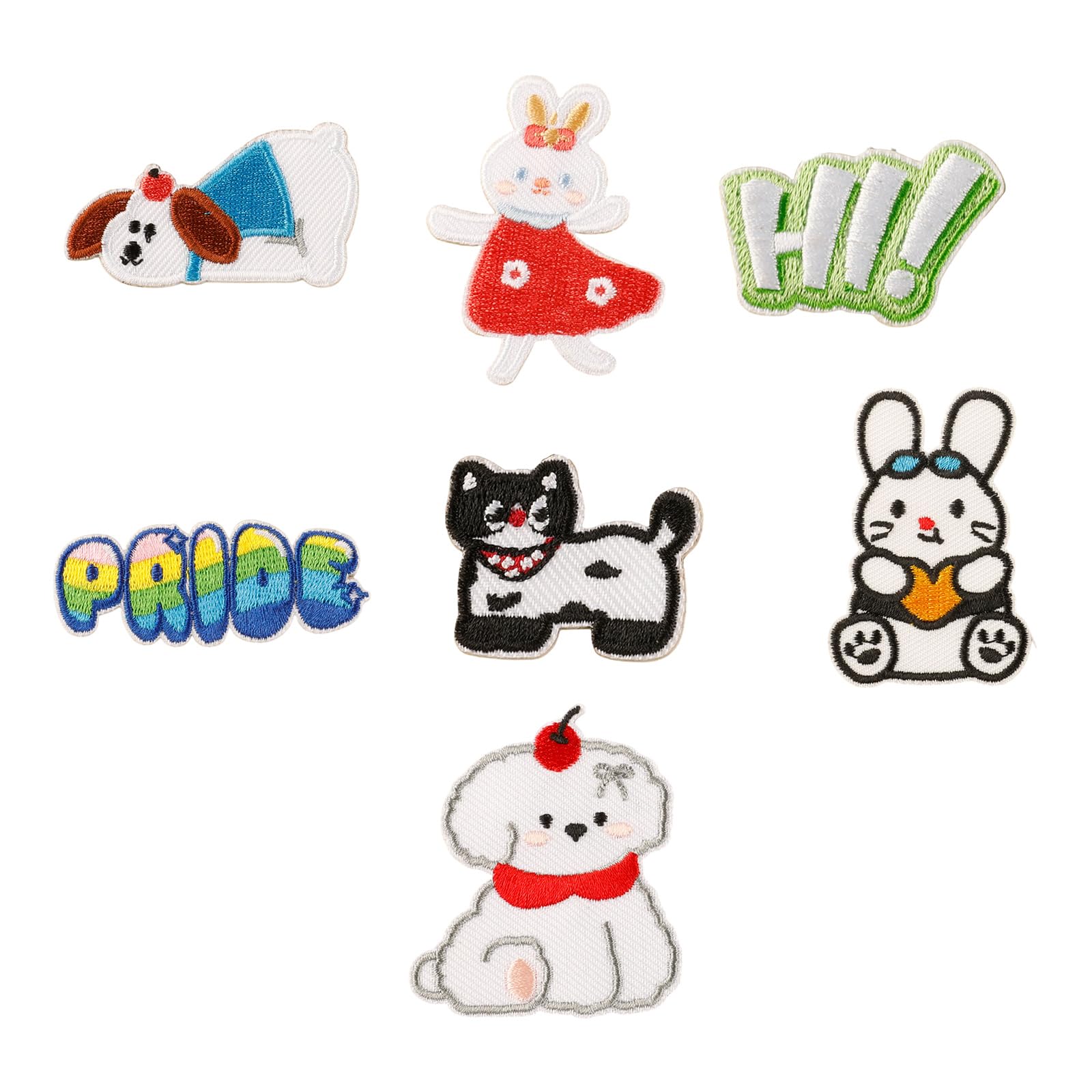 Buxuaaaa Pcs Cartoon Cats Applique Patches Lovely Dogs Iron on Patches Embroidered Repair Sew on
