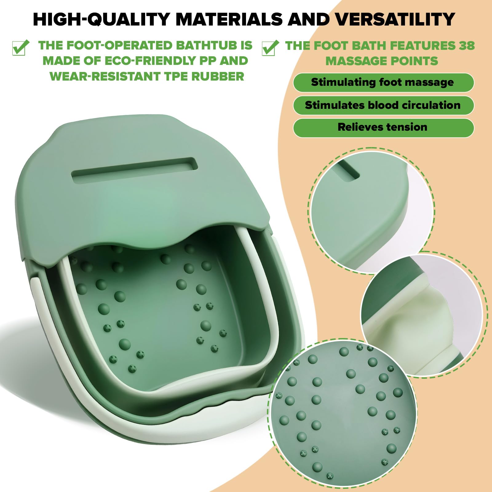 Baignoire pliable 10 en 1 avec fonction massage, limes à pieds en acier inoxydable et râpe pour callosités, bain de pieds pour pédicure professionnelle, bain de pieds bouillonnant pour soulager