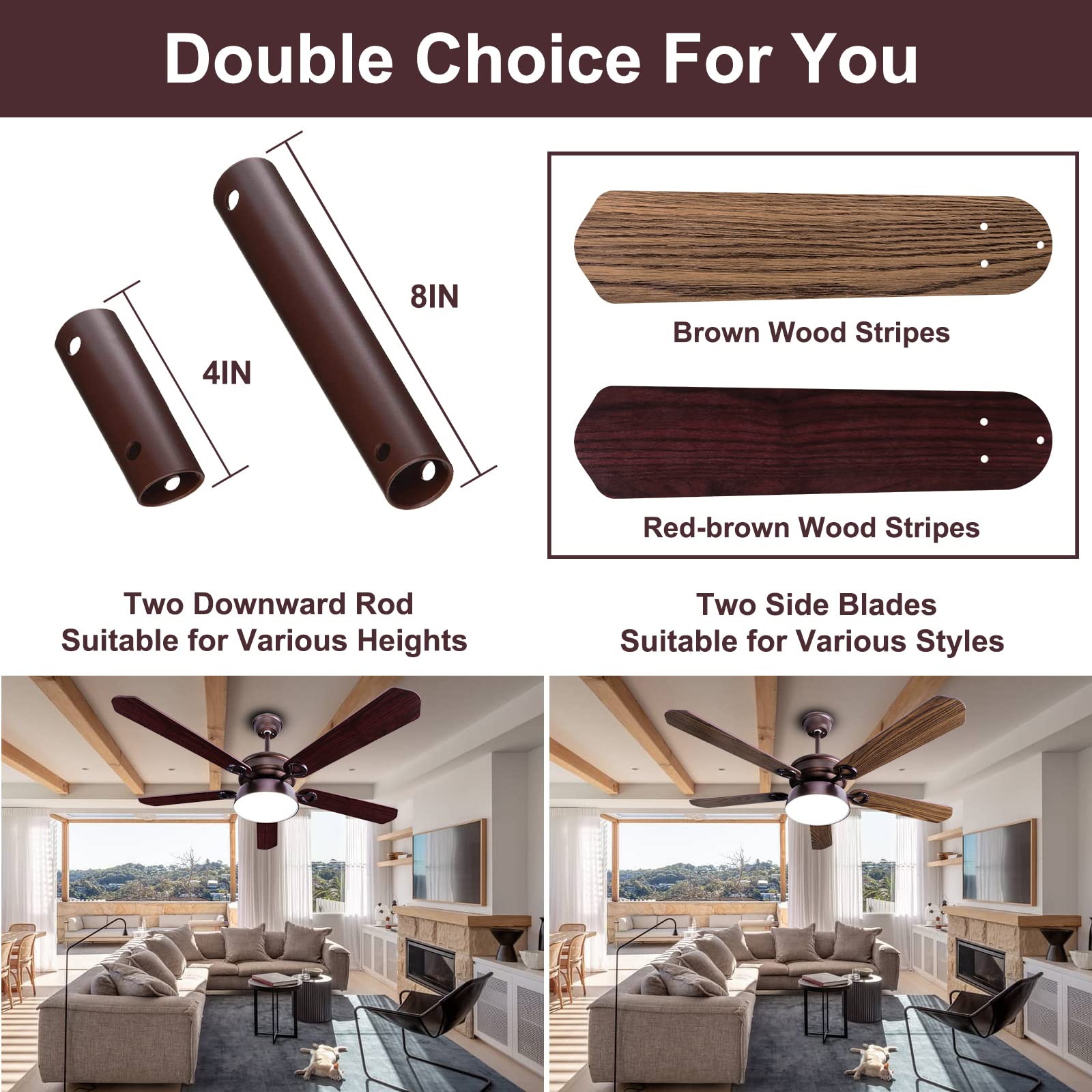 Buy Ohniyou 52 Inch Ceiling Fan with Lights Remote Control, Low Profile