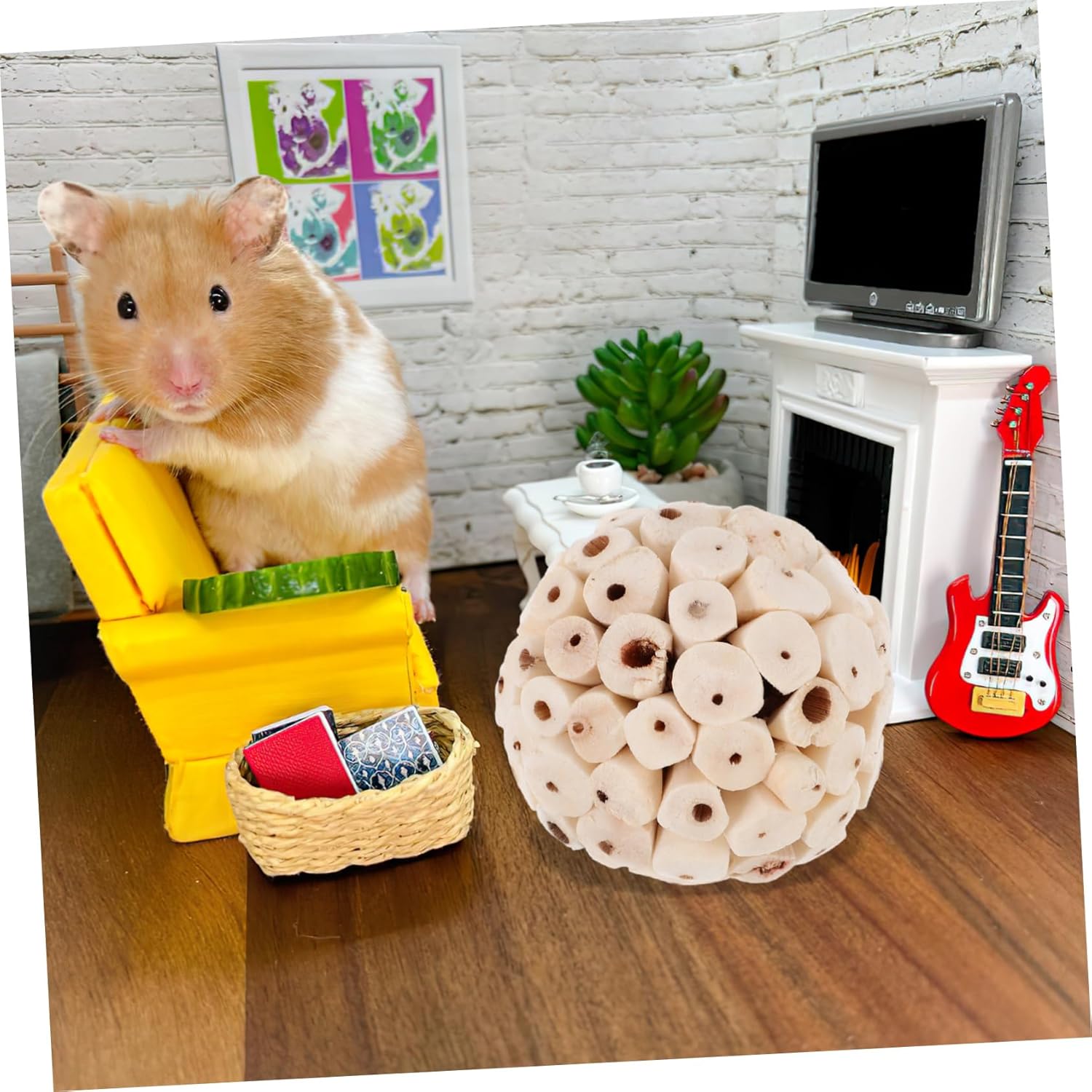 MINAOLULUS 6pcs Edible Soft Ball Toy for Guinea Pig Rabbit Hamster Bird Foraging Chewing - Image 9