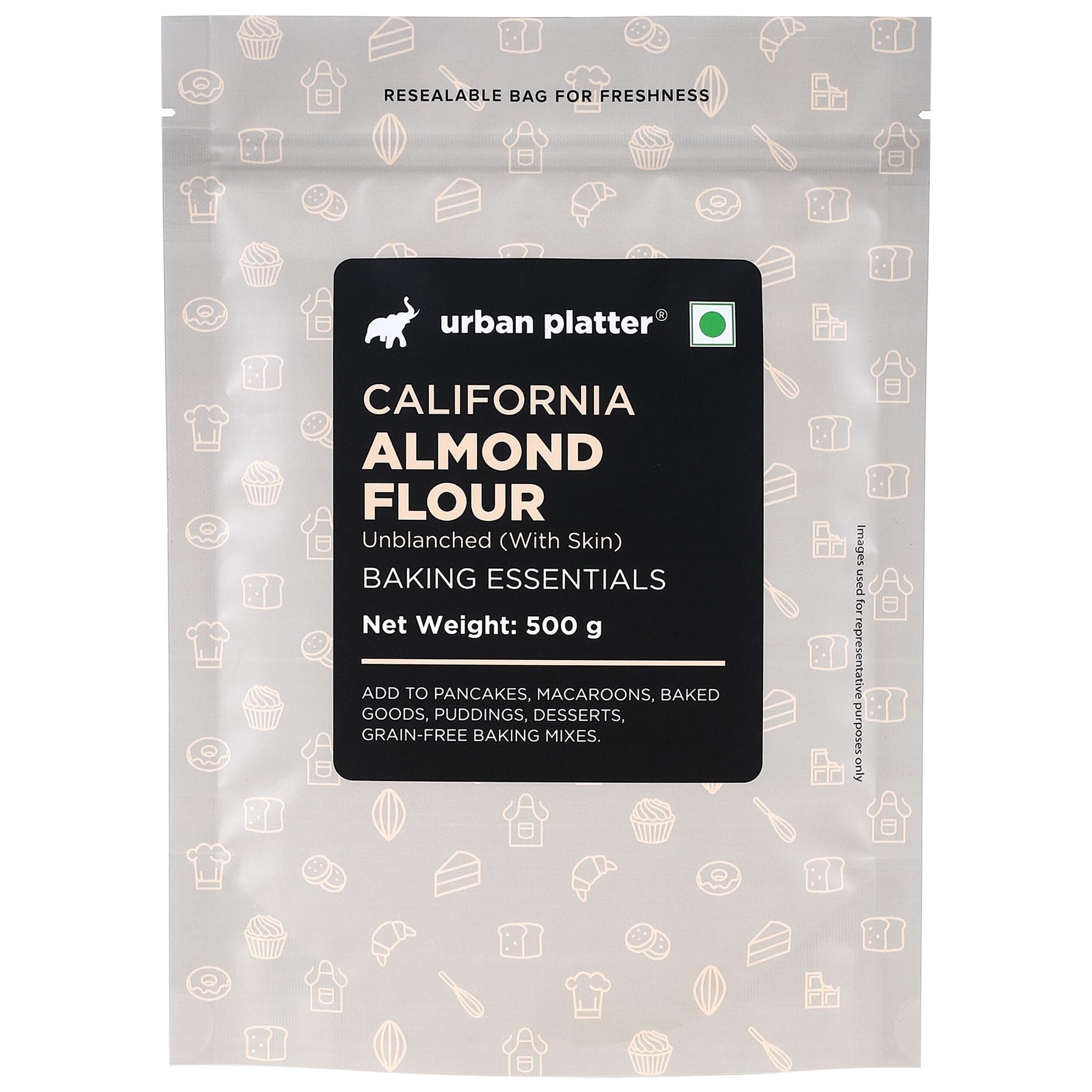 Urban Platter Natural Almond Flour, 500g [Gluten-Free, Low-carb, Unblanched, Keto-Friendly] (B07CRGLX2S) Amazon Price History, Amazon Price Tracker