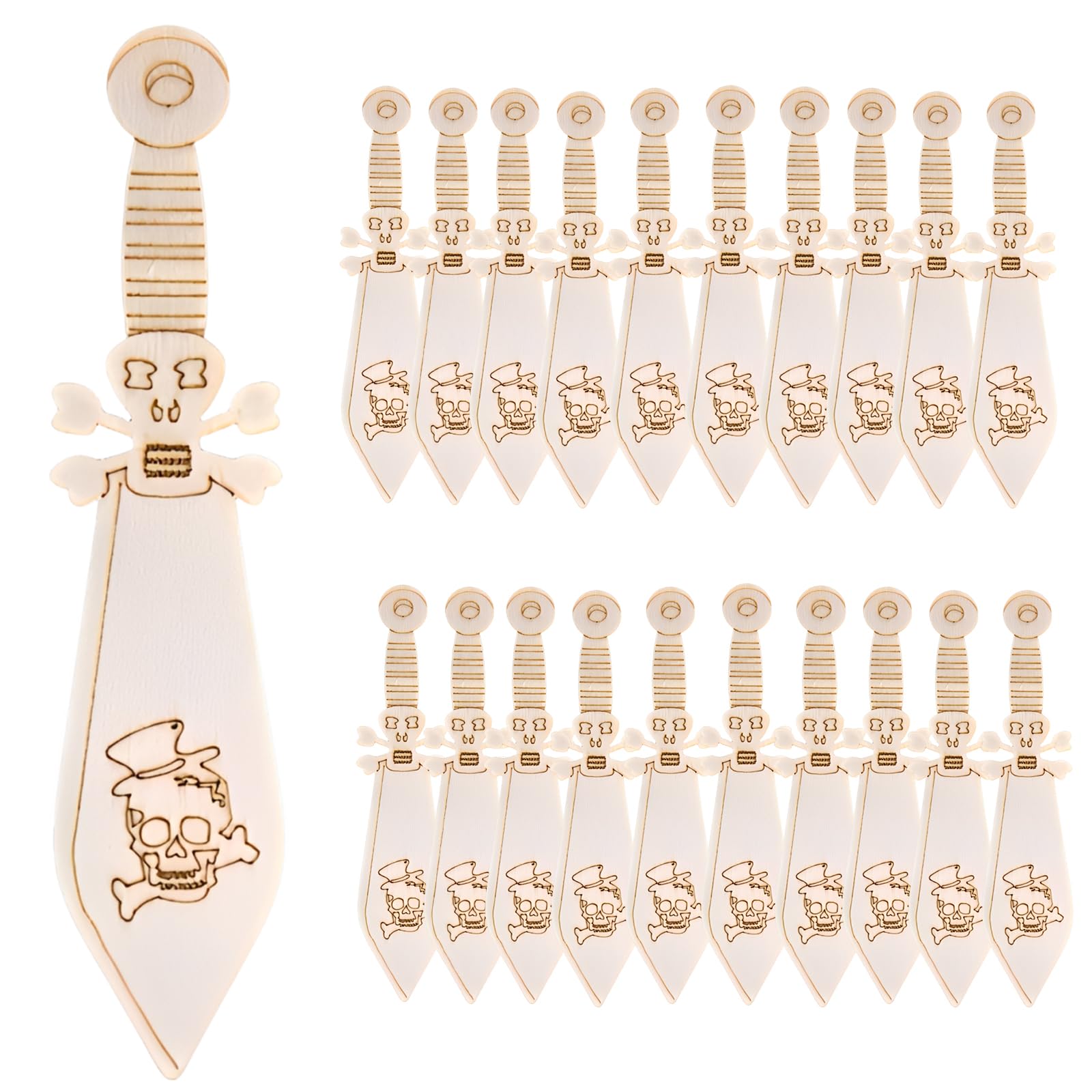 WORUIB 20 Wooden Swords Pirate Sword Kids Crafting Set