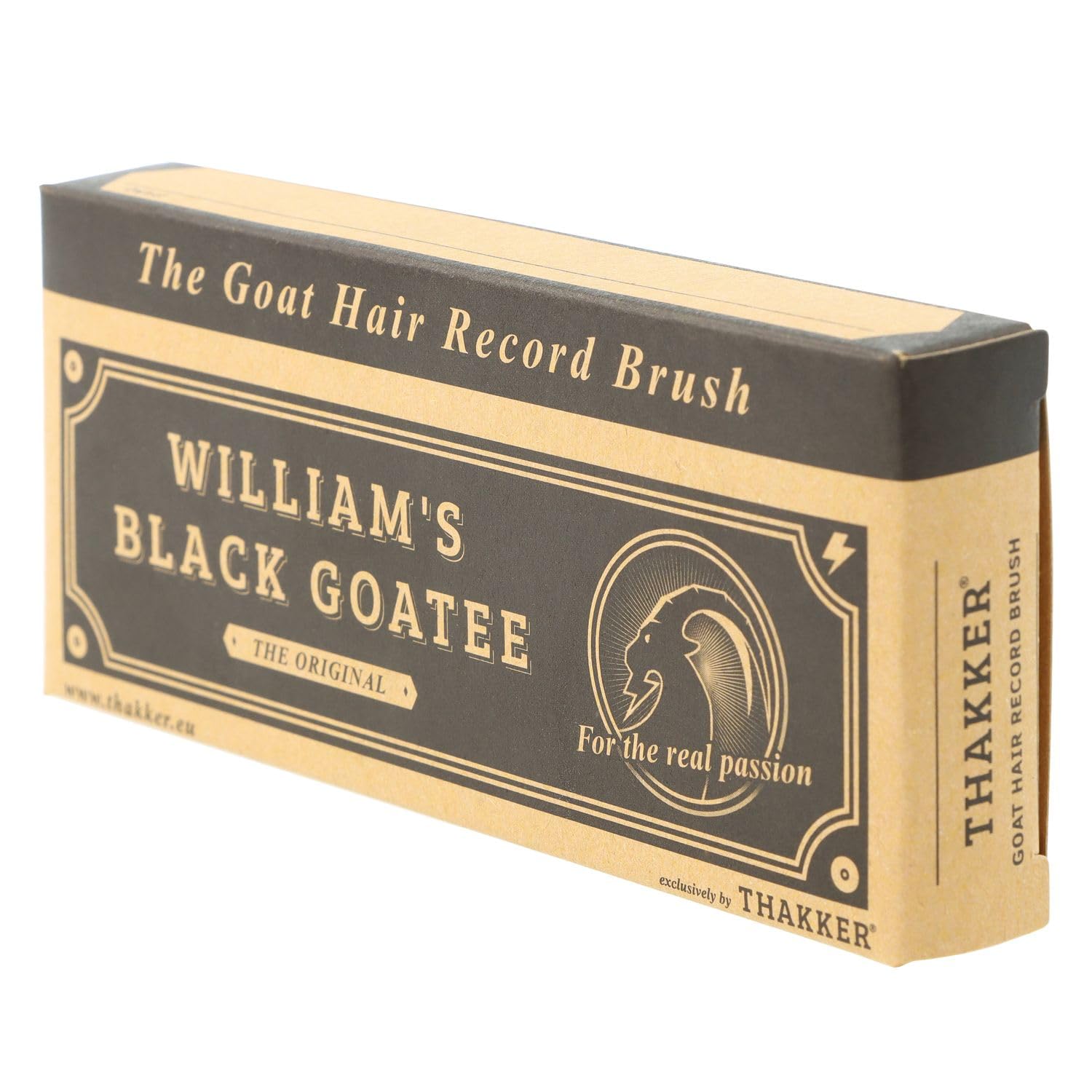 THAKKER William's Black Goatee - Recordborstel nu met 10% meer echt geitenhaar - Zwart | Universeel gebruik | Vintage stijl | Geen nylon