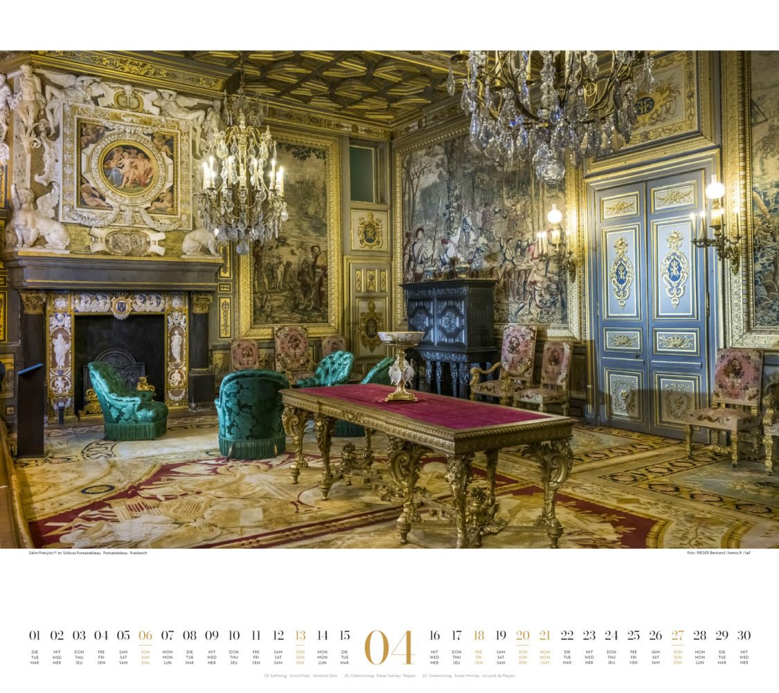 Paläste Kalender 2025, Wandkalender im Querformat (54x48 cm) - Architekturkalender - Schlösser - Adel - Könige und Königinnen