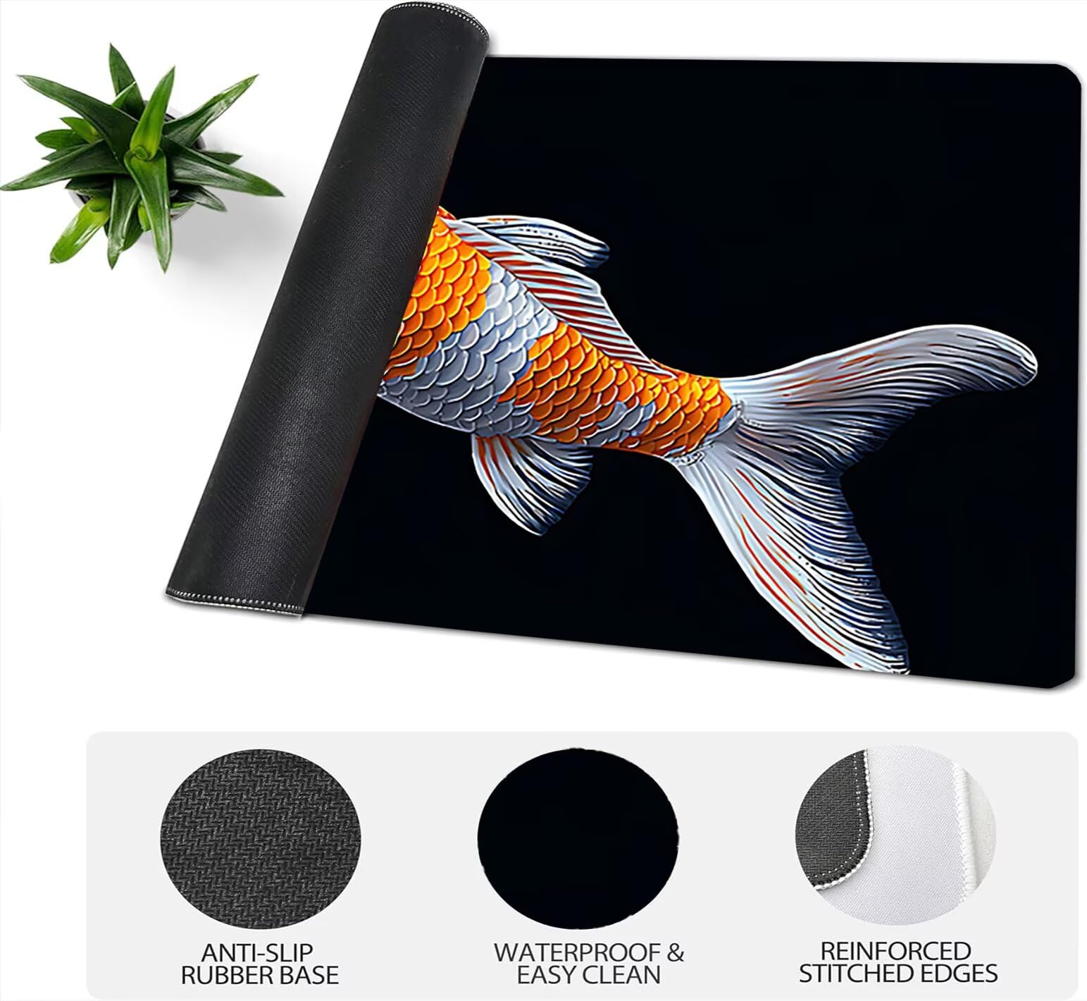 Podkładka pod mysz XXL, zwierzęta, duża gamingowa podkładka pod mysz 1600 x 800 x 3 mm, czarna podkładka pod mysz ze szwami na krawędziach, ponadwymiarowa, antypoślizgowa gumowa podkładka, idealna