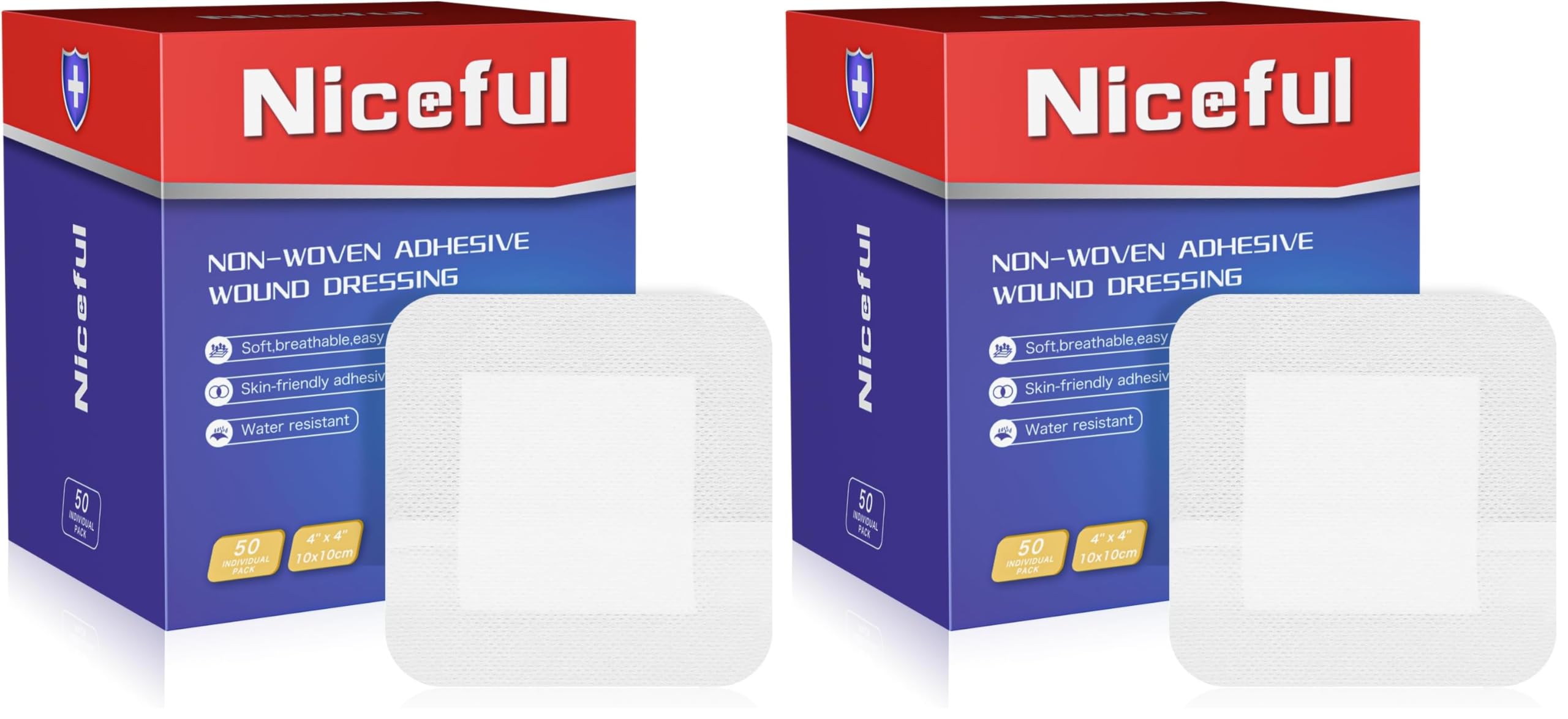 Niceful Adhesive Gauze Bandages 2"x3", 50Pcs — Amazon image 10