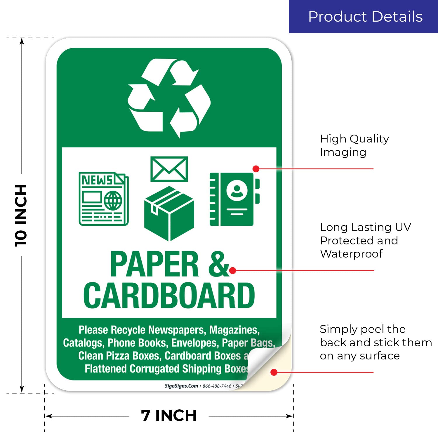 Recycling Only Sticker Shipping And Receiving With Right Arrow Sign ...