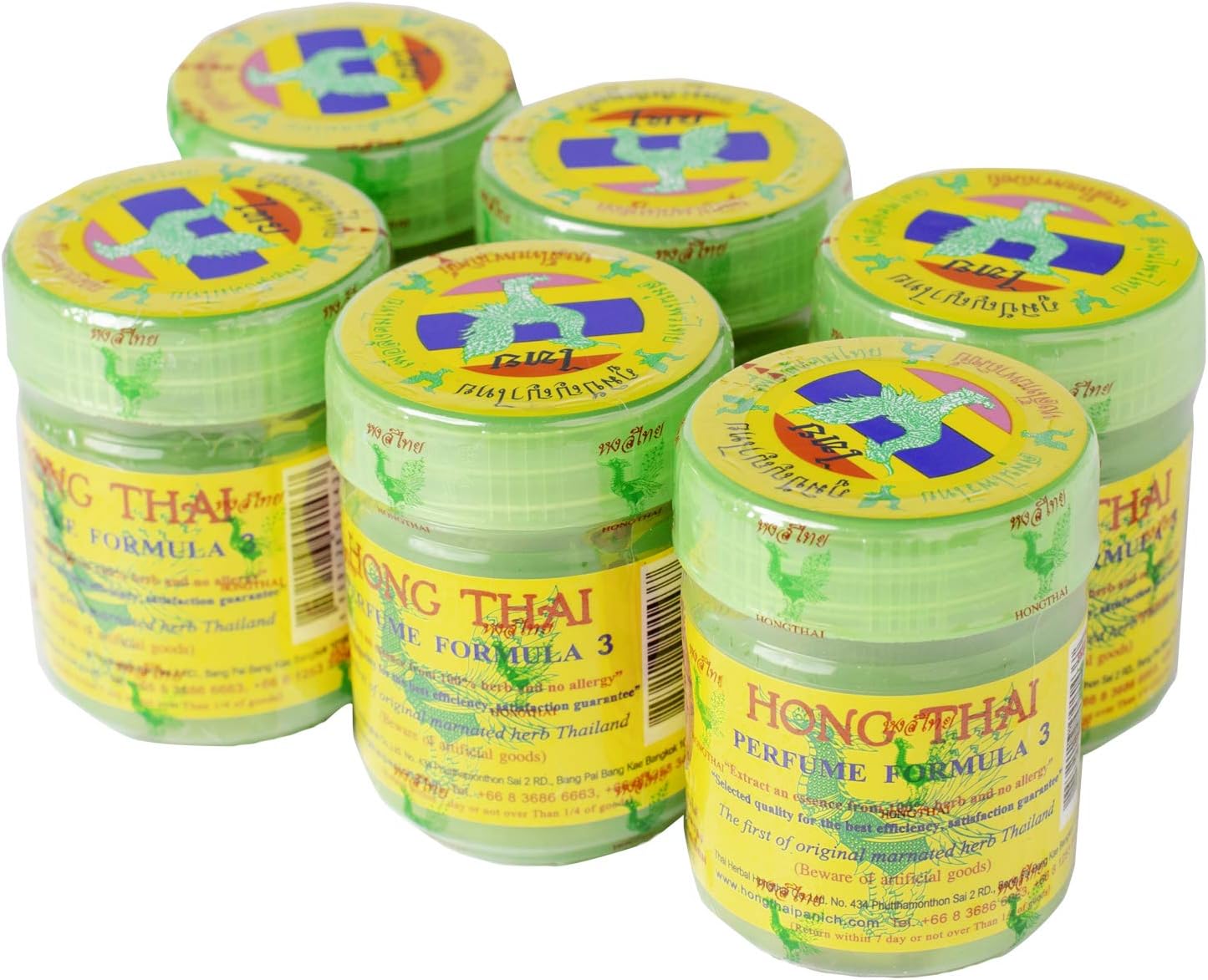 Pain Relief Traditional Thai Herbal Inhalent | Hong Thai Traditional Thai Herbal Inhalant Pain Relief Inhalant Lifestyle Hong Thai Traditional Thai Herbal Inhalant - 40 GM (Pack of 6)