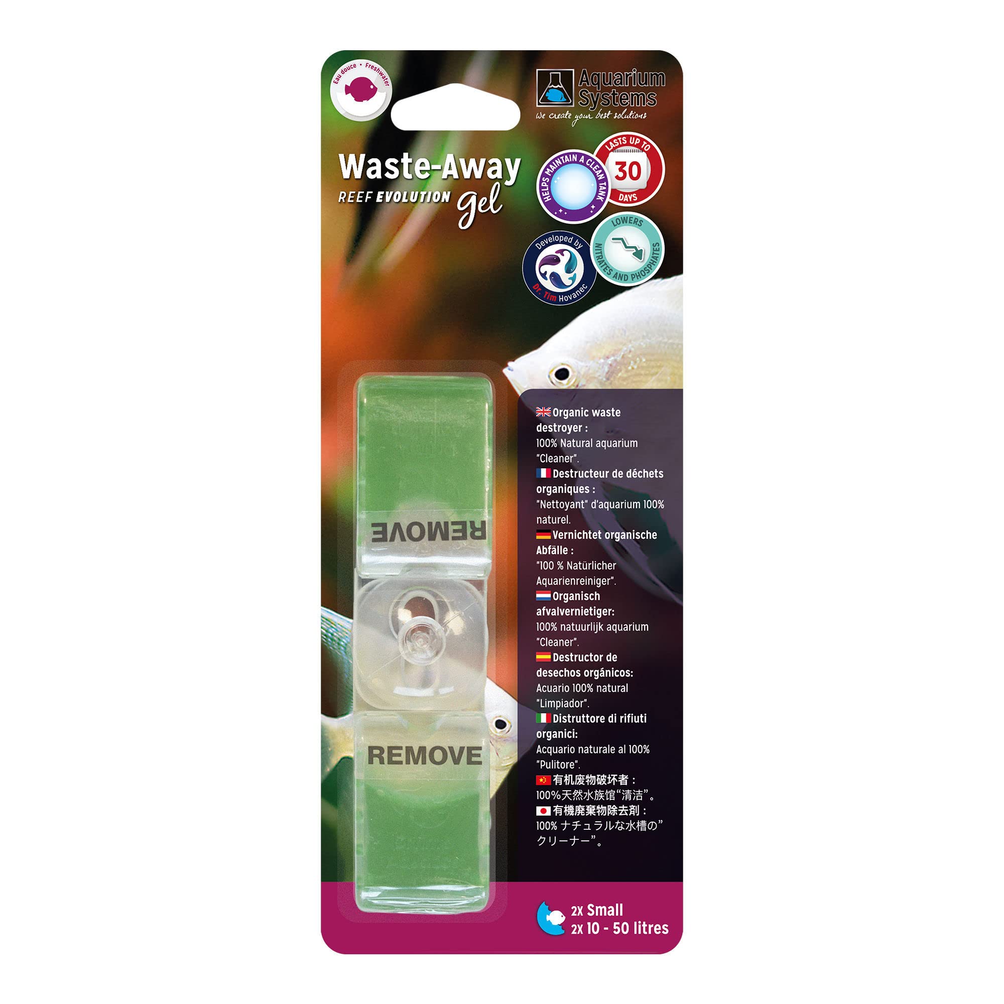 Dr Tims Freshwater Waste Away Slow Release Gel - Lowers Nitrates & Phosphates for up to 30 days! (Small Dual 60 days)
