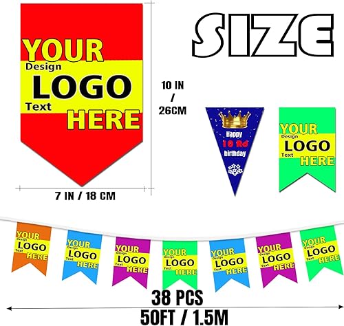 Miniatura 2 de Banderas coloridas personalizadas de 3876114190304456570760 unidades, banderas de banderines coloridos, pancarta triangular multicolor, bandera de