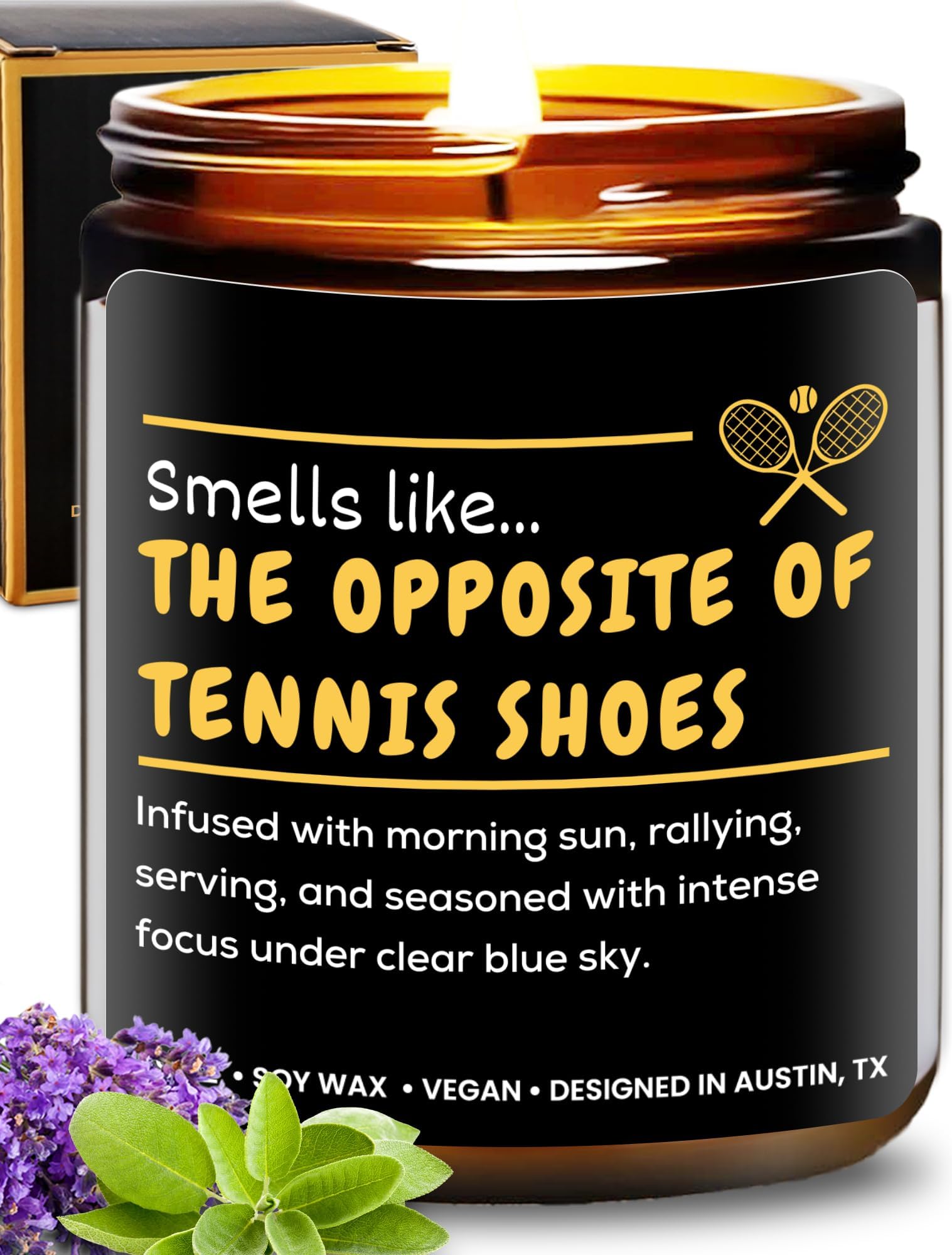 Funny Tennis Candle, Unique Sports Themed Gifts for Men & Women, Hilarious Tennis Lover Gifts for Coach and Player, Perfect Present for Birthday, Christmas, Special Occasions, Gift Ready