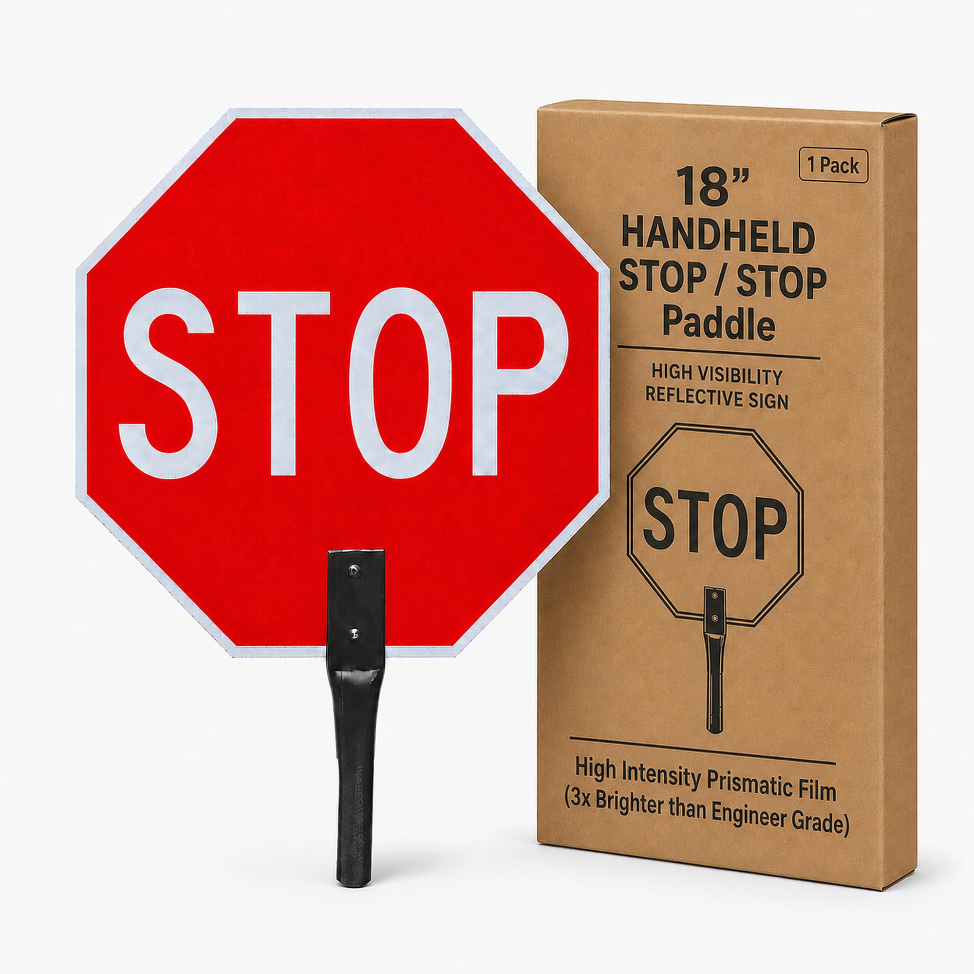 OLANZU Hand Held Stop Sign for Crossing Guard, 18x18