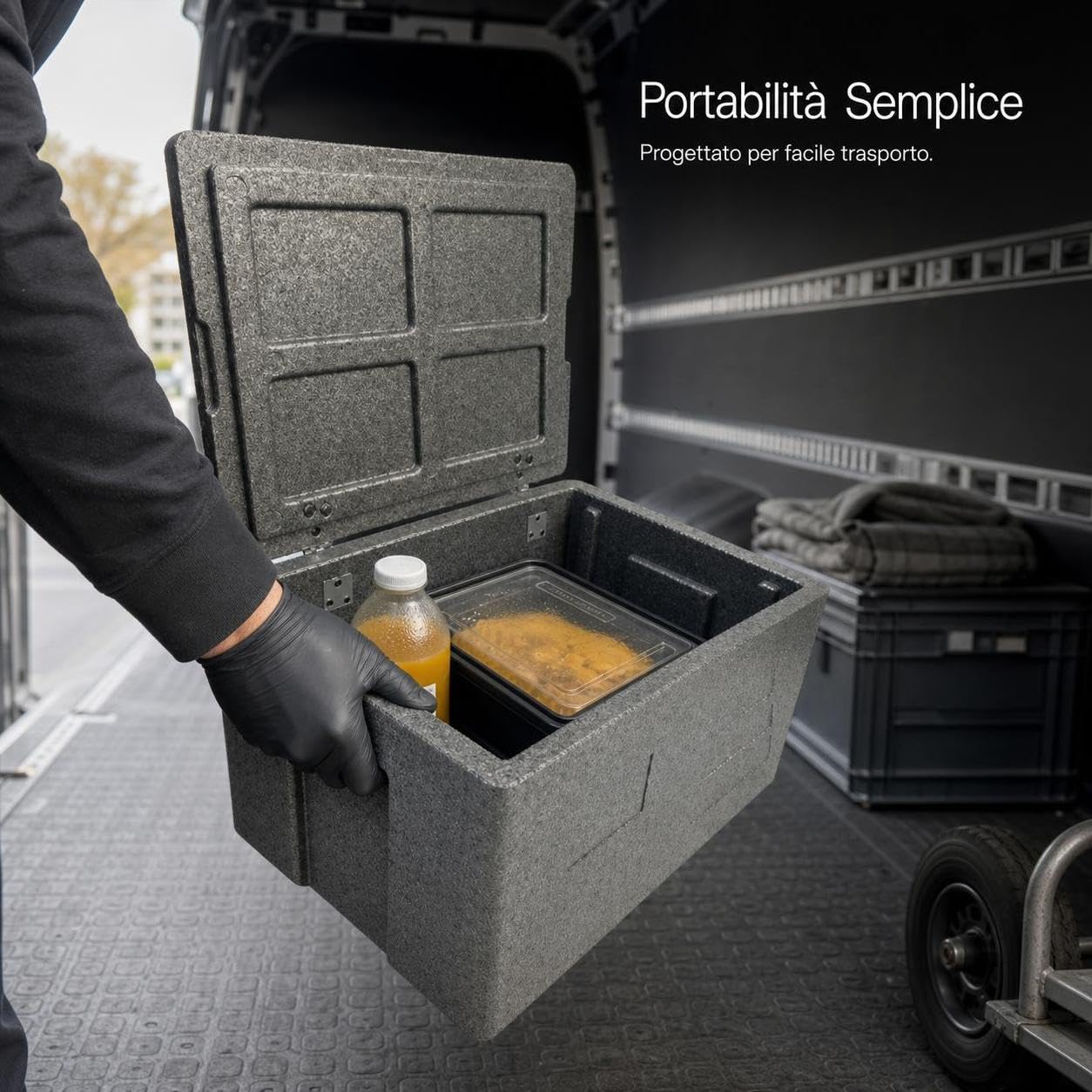 Scatola Termica Professionale per Alimenti Freddi, Contenitore Isotermico Robusto per Trasporto Alimenti, per cibi, Style 1