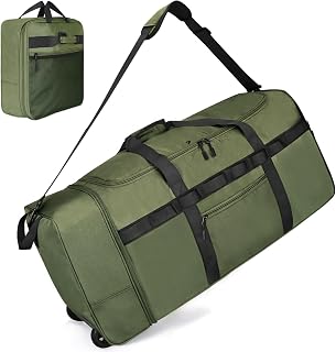 Rolling Duffle Bag with Wheels, 85L Expandable Rolling Duffel Bag for Travelling, Extra Large Foldable Carry on Travel Duffle Bag for Men