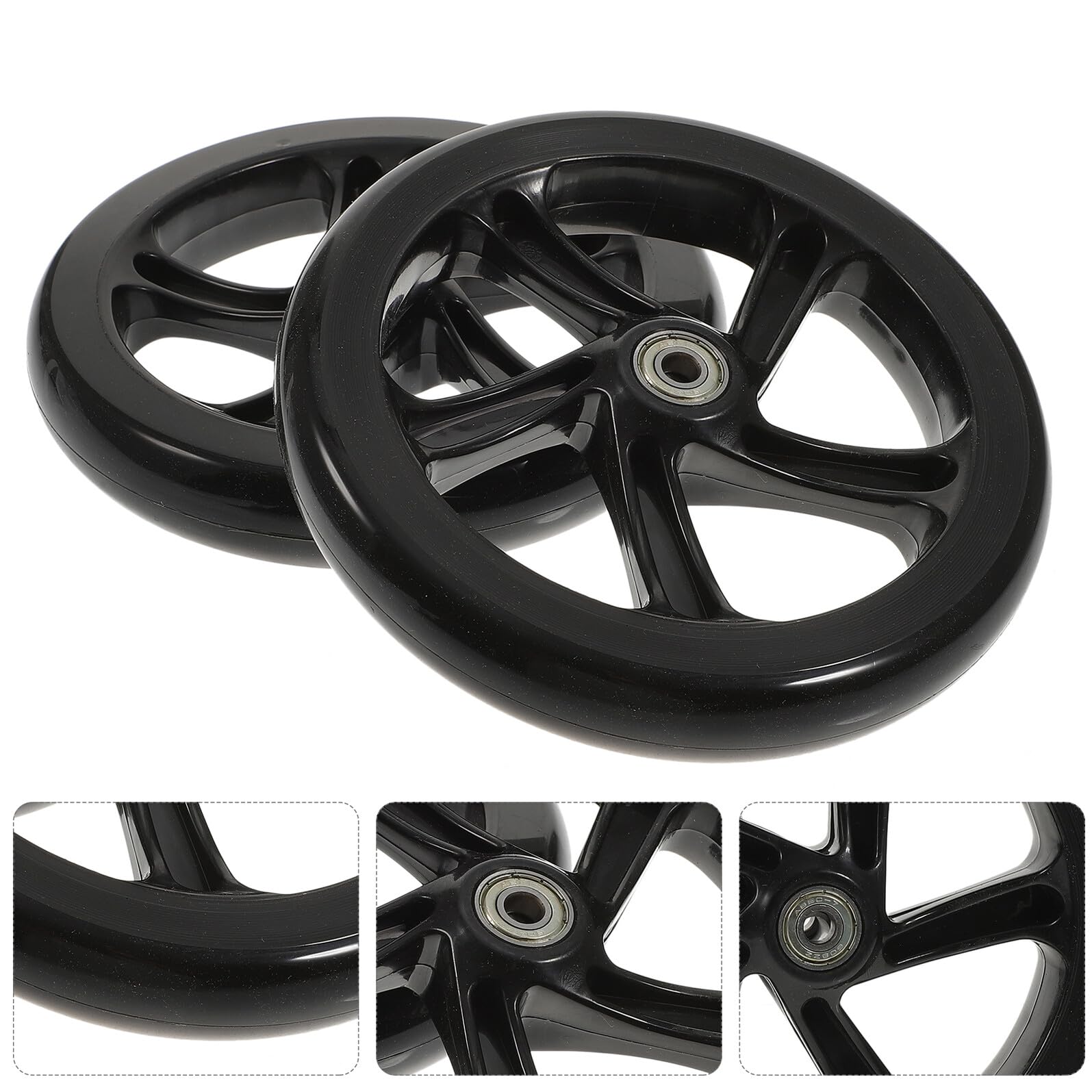 HANABASS 2 pièces Roues Trottinette PU Haute Élasticité Lot avec Roulements Roues Résistantes à Usure pour Scooter et Loisirs