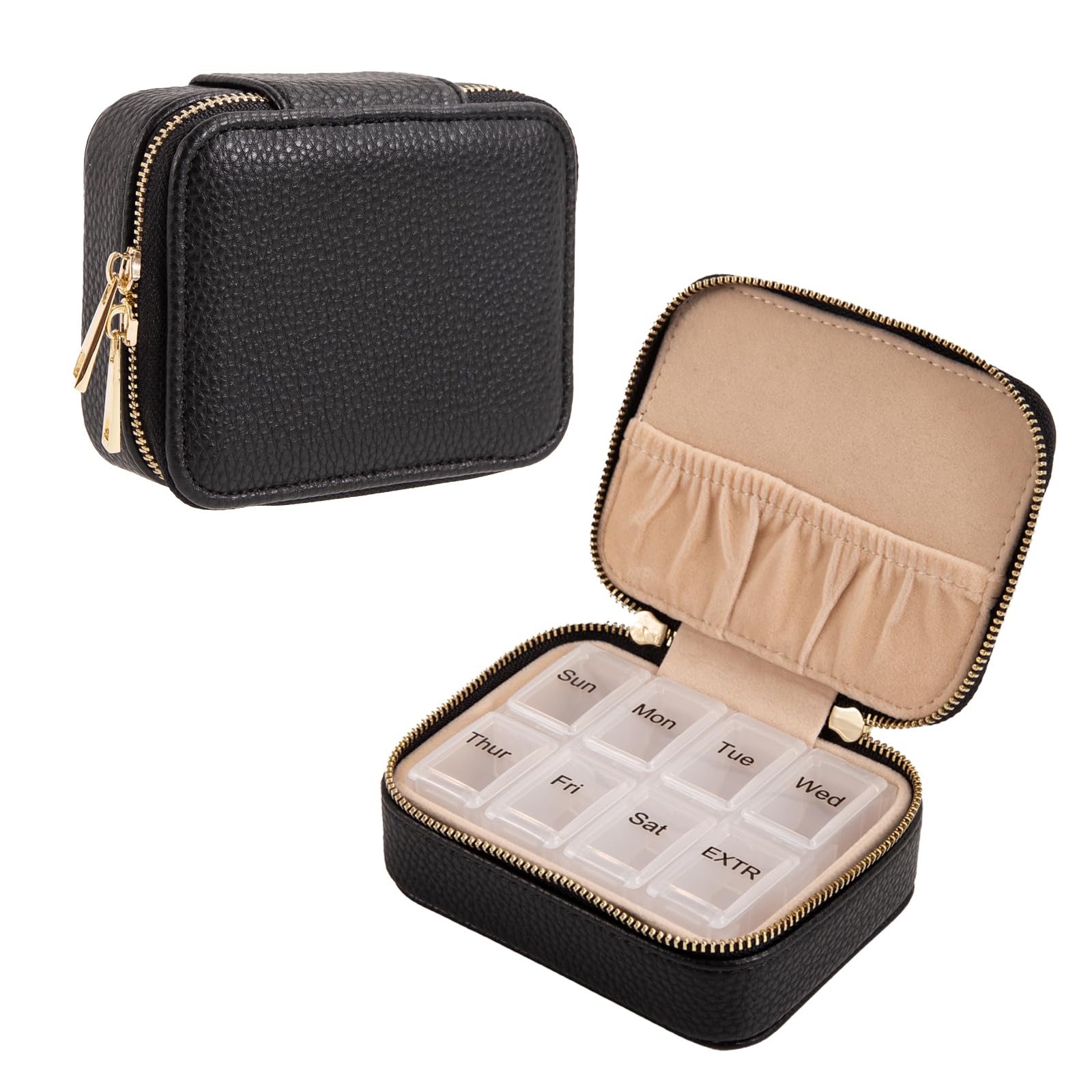 Weekly Pill Organizers Portable Pill Case with Removable Pill Sorter Travel Pill Organizer 7 Day Vitamin Organizer 7