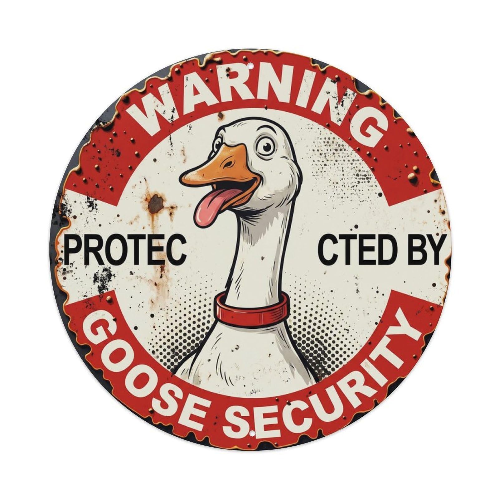 Tgrcjimh Style Metal Tin Sign Warning Protected By Goose Security Vintage