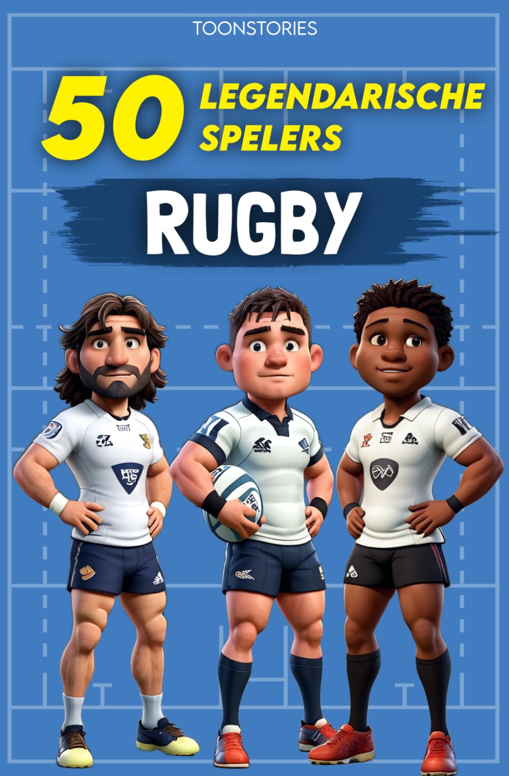 De 50 Legendes van het Rugby: 50 Legendarische spelers - In kleur geïllustreerd - ToonStories