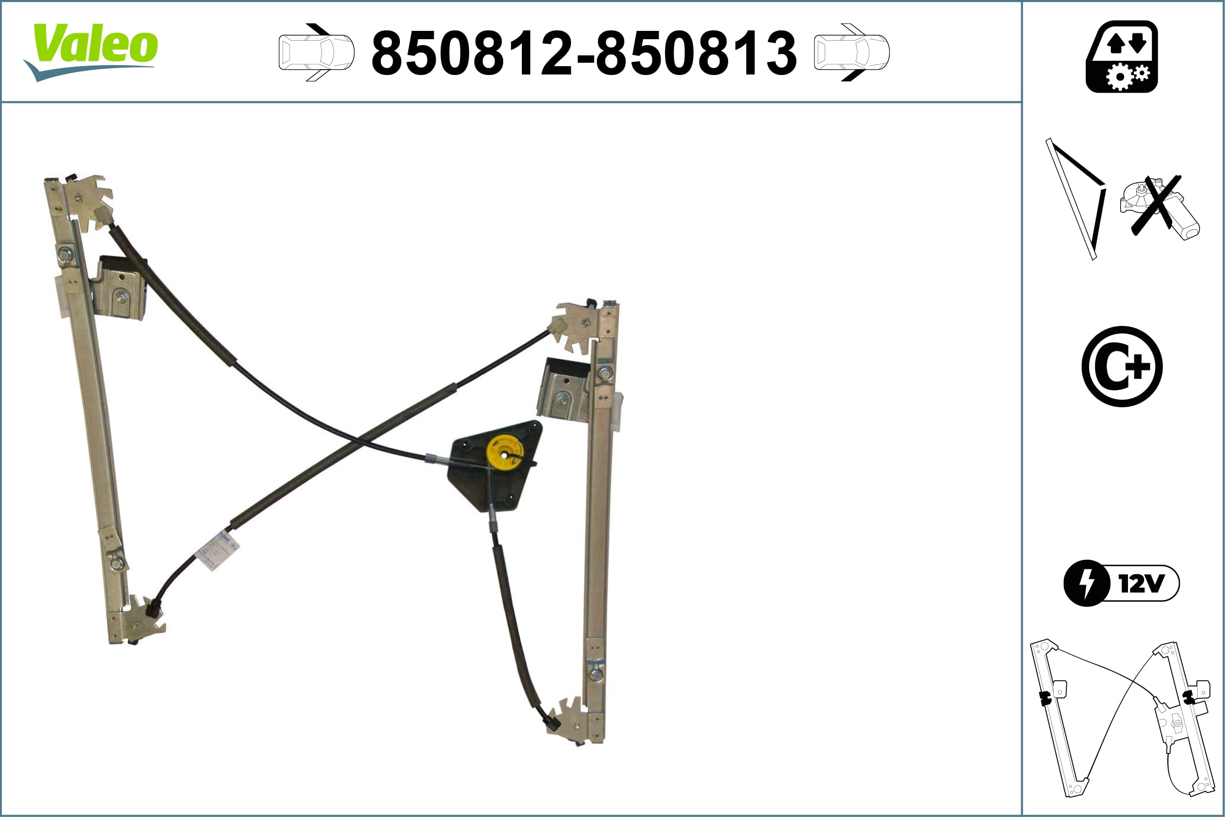 Valeo Leve-Vitre Avant Gauche 850812 | Compatible avec: VW POLO