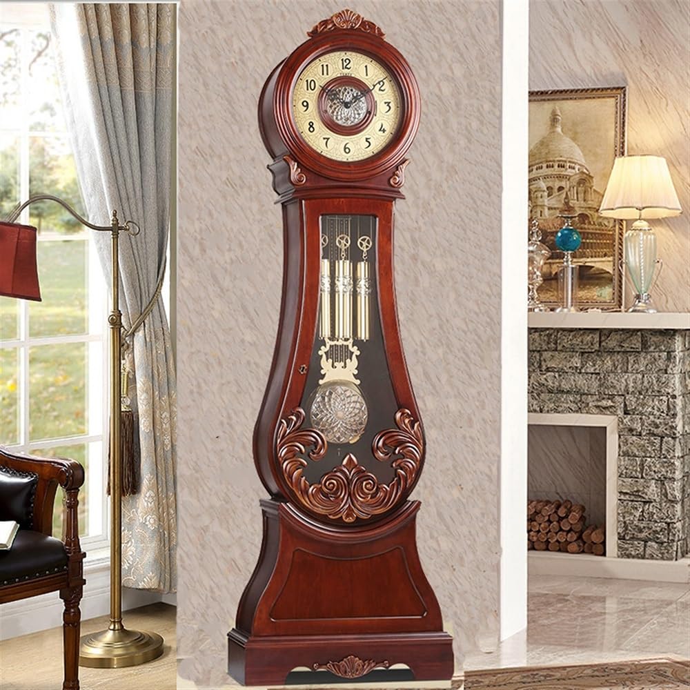 Decorativo Reloj de pie retro musical mecánico estilo chino para la oficina | Reloj de piso Reloj de sala de estar