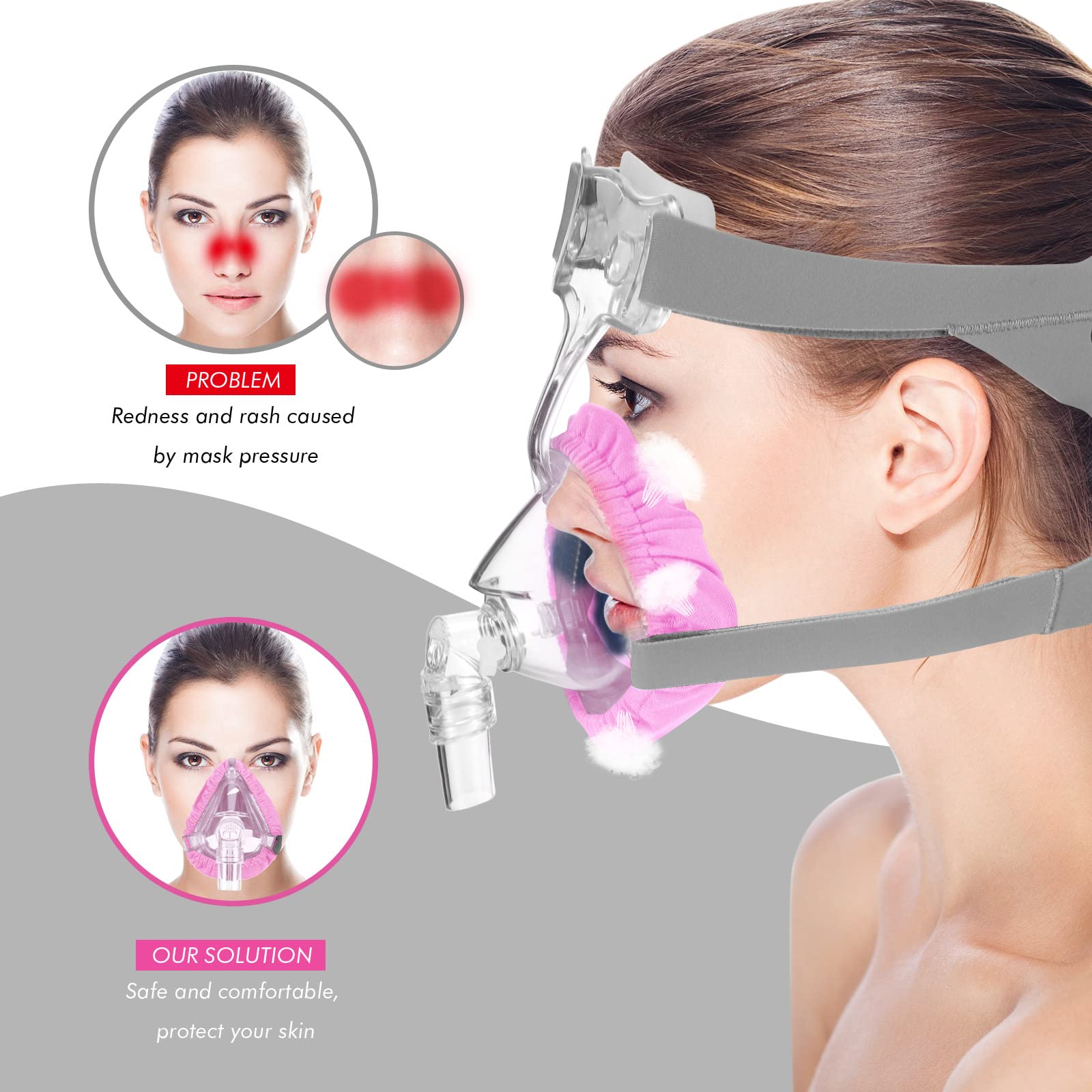 Buy 5 Packs Mask Liners Reusable Soft Covers Reduces Air Leaks and