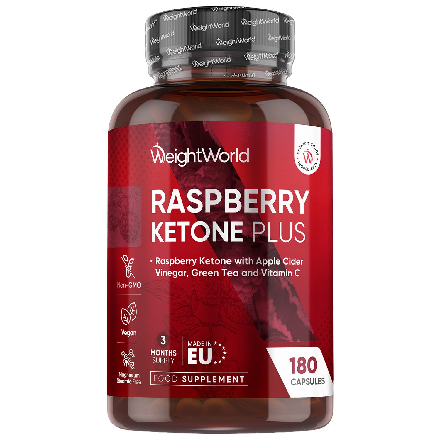 Raspberry Ketone Plus - 180 Vegan Capsules - 3 Months Supply