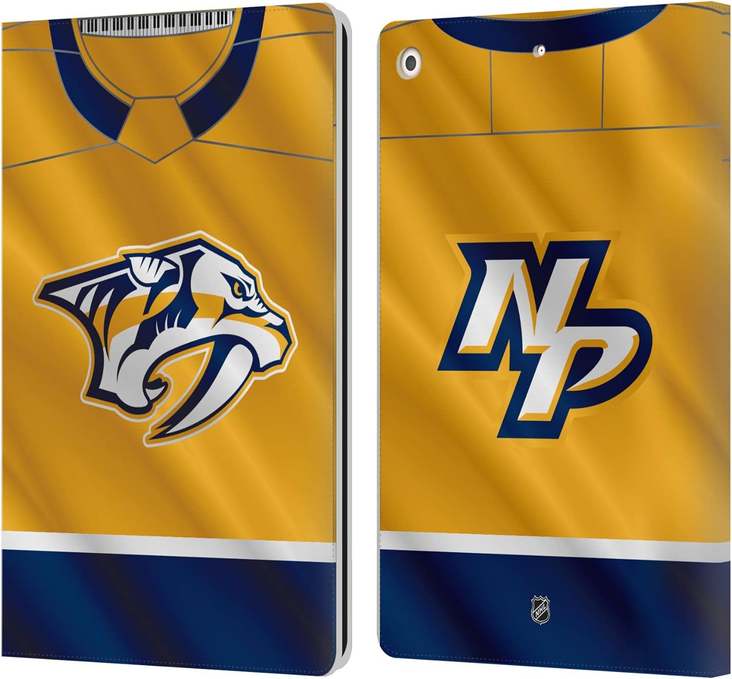 Head Case Designs Officially Licensed NHL Jersey Nashville Predators Leather Wallet Case Compatible with Apple iPad 10.2 2019/2020/2021