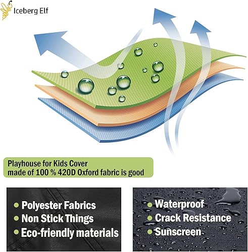 Miniatura 34 de Funda para casa de juegos, cubiertas de madera de plástico para exteriores, 50 pulgadas de largo x 45 pulgadas de ancho x 55 pulgadas de alto