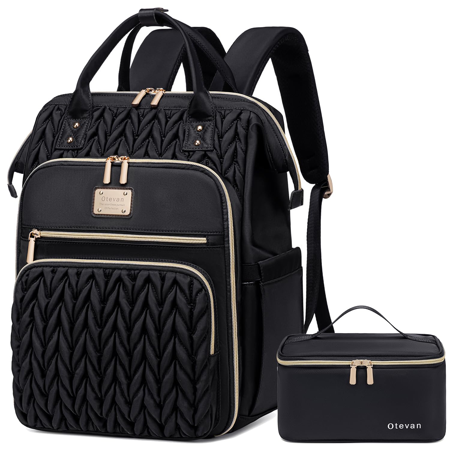 Otevan Lunch Backpack for Women, 15.6 inch Laptop Backpacks for Womens, Work Backpacks with Lunchbox,Insulated Back pack Cooler,Teacher Nurse Travel