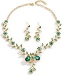 Bijoux d'oreille pour femmes Prom Boucles d'Oreilles Collier Bracelet Set Élégant cristal Collier Boucles D'oreilles Bracelet Mariage Mariage Prom Costume bijoux Ensembles Cadeaux d'anniversaire pour les femmes