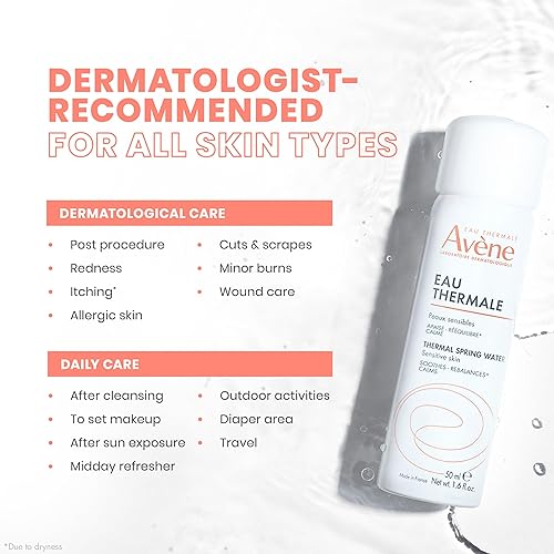 Vista 30 de Avène Thermal Spring Water, Soothing Calming Facial Mist Spray for Sensitive Skin, Soothes, Softens + Calms Skin, Formulated with Mineral &