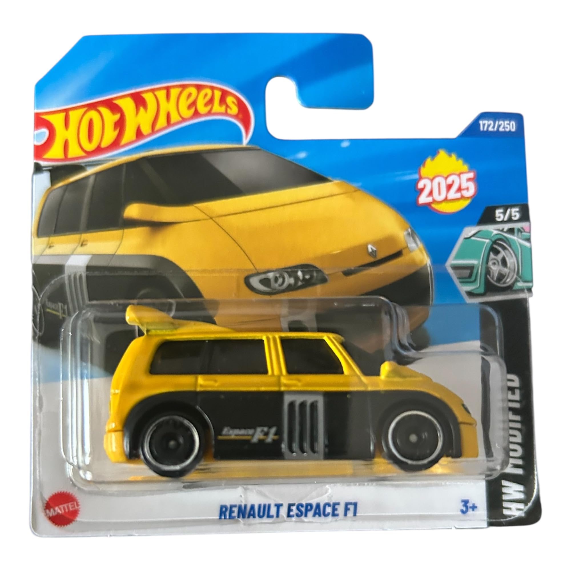 Hot Wheels Renault Espace F1, 2025 Collection, Yellow and Black Die-Cast Model Car, 1:64 Scale