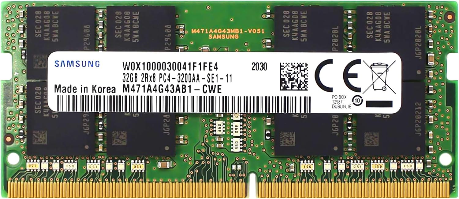 A-Tech 32GB DDR4 3200MHz SODIMM PC4-25600 CL22 2Rx8 1.2V 260-Pin SO-DIMM Laptop Notebook RAM Memory Module M471A4G43AB1-CWE