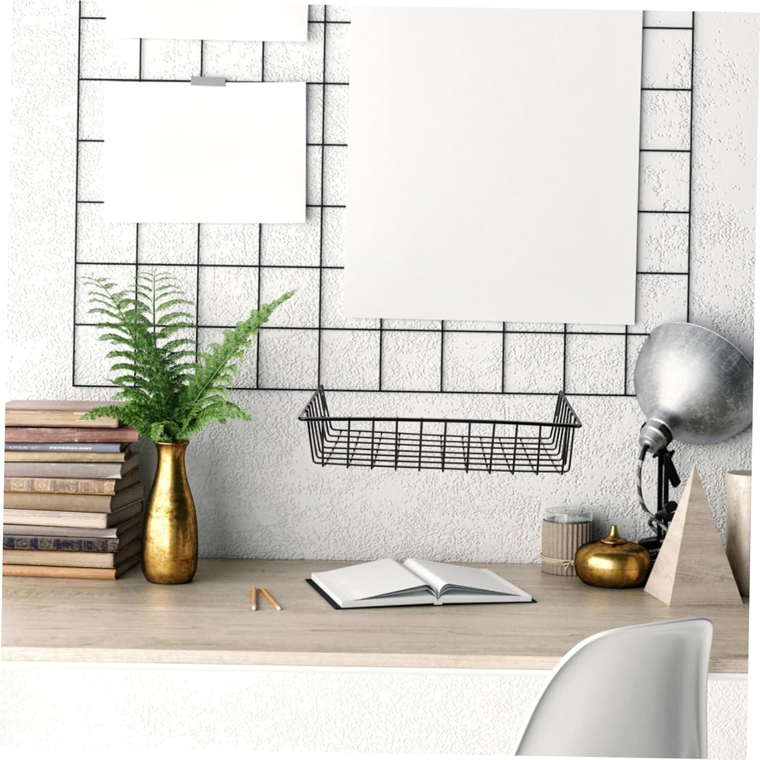 4sets Wall Grid for Storage Hanging with Hooks for Organizing Sundries Peg Board Panels for Home Decor and Craft Display 2pcs*4