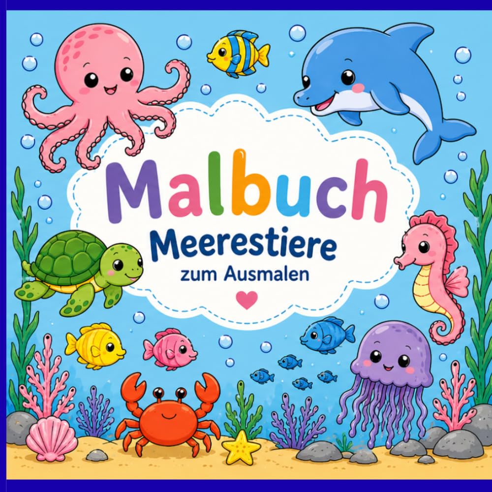 Malbuch Meerestiere: Unterwassertiere aller Arten