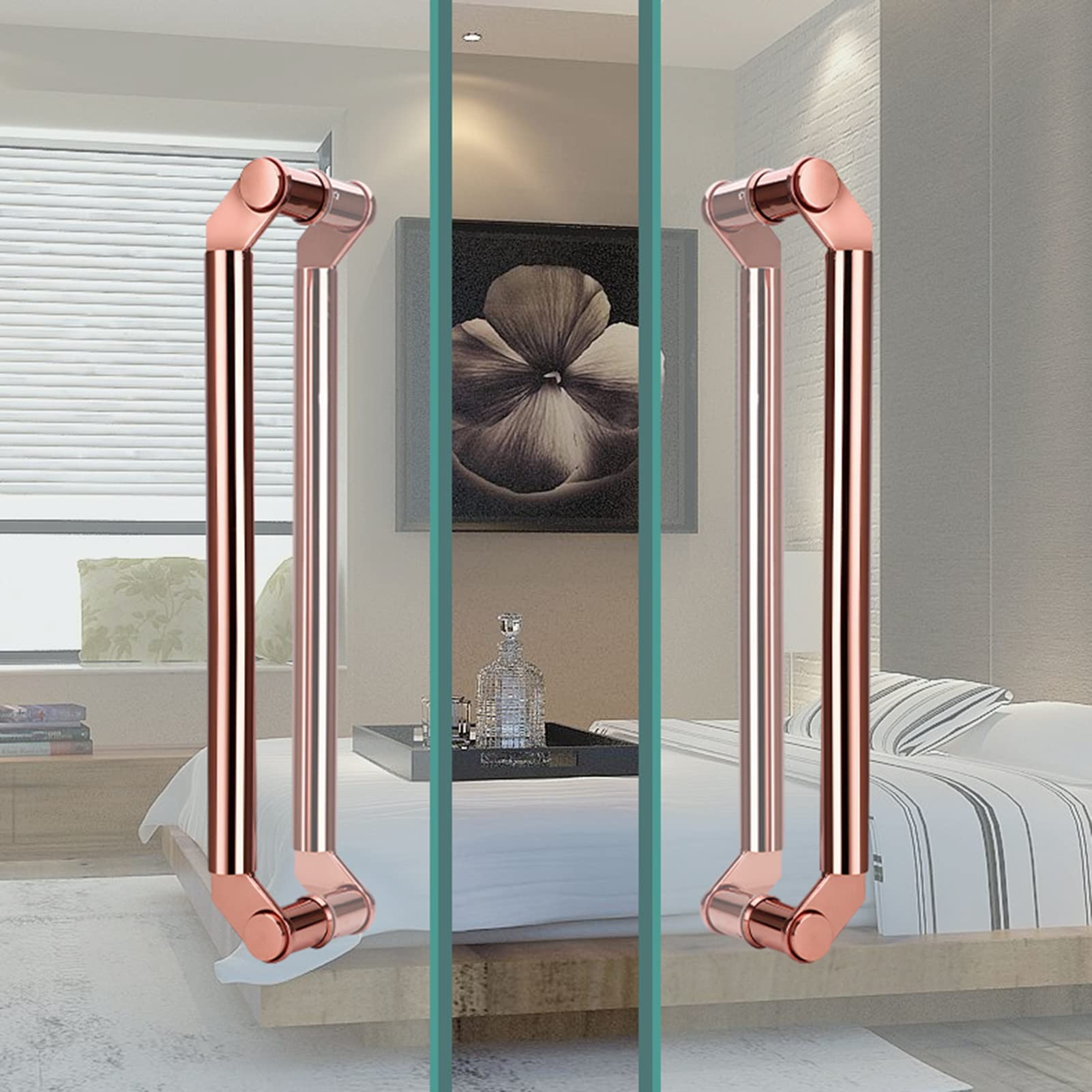 Poignée de porte de bureau en verre de 80 cm avec entraxe de 44 cm