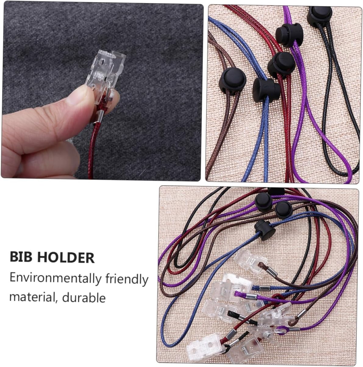 Ciieeo 1Set Adjustable Bib Clips Napkin Holders Material for Various Occasions Includes