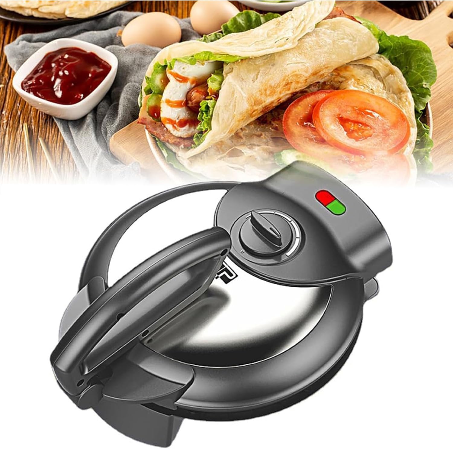 Tortillas and Muffins Electric Pan Household Pancake Machine Fruit Machine Baking Pan Double-Sided Heating Pizza Machine Multi-function Portable
