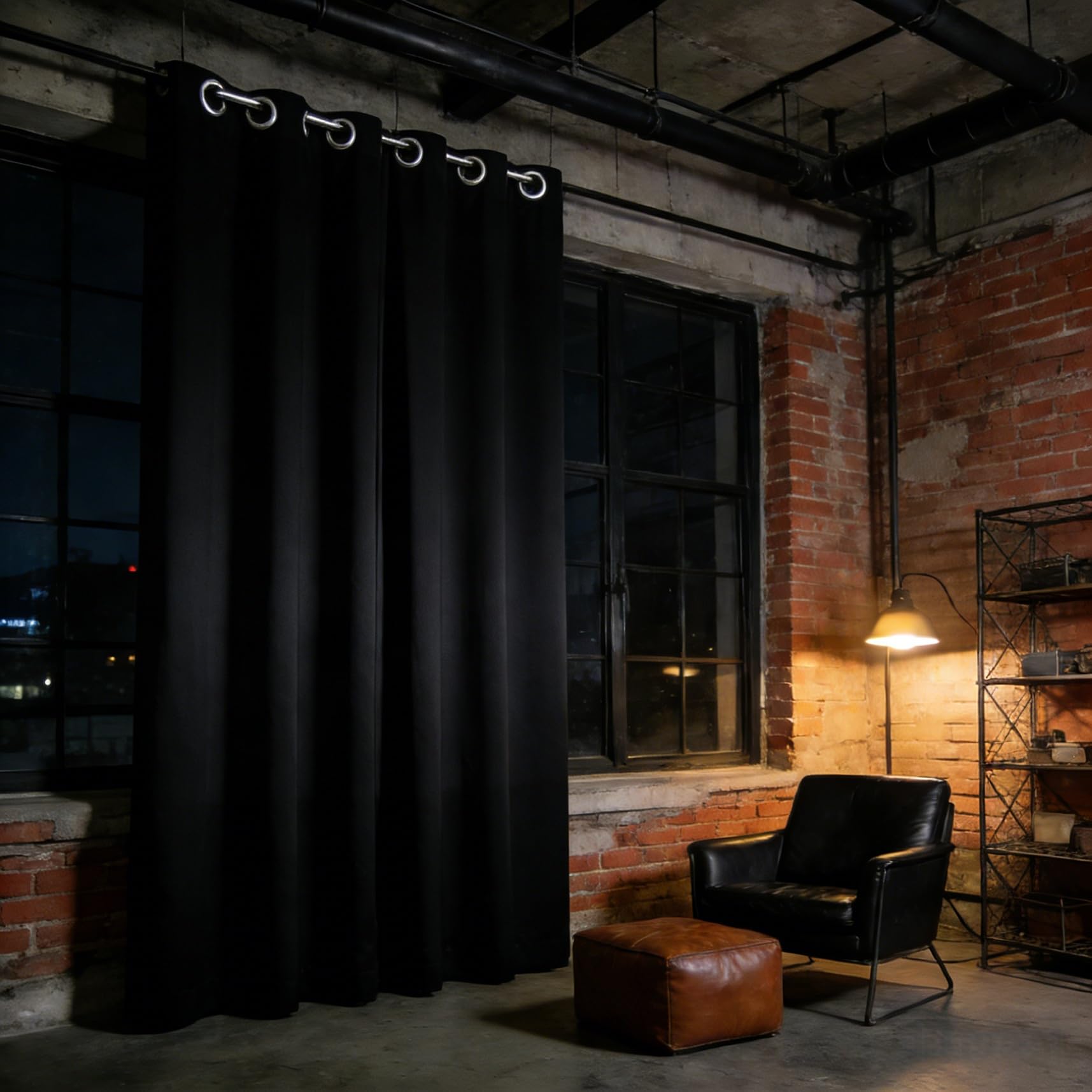 Cortinas salon opacas modernas de 110x130 cm para crear un ambiente intimo negro