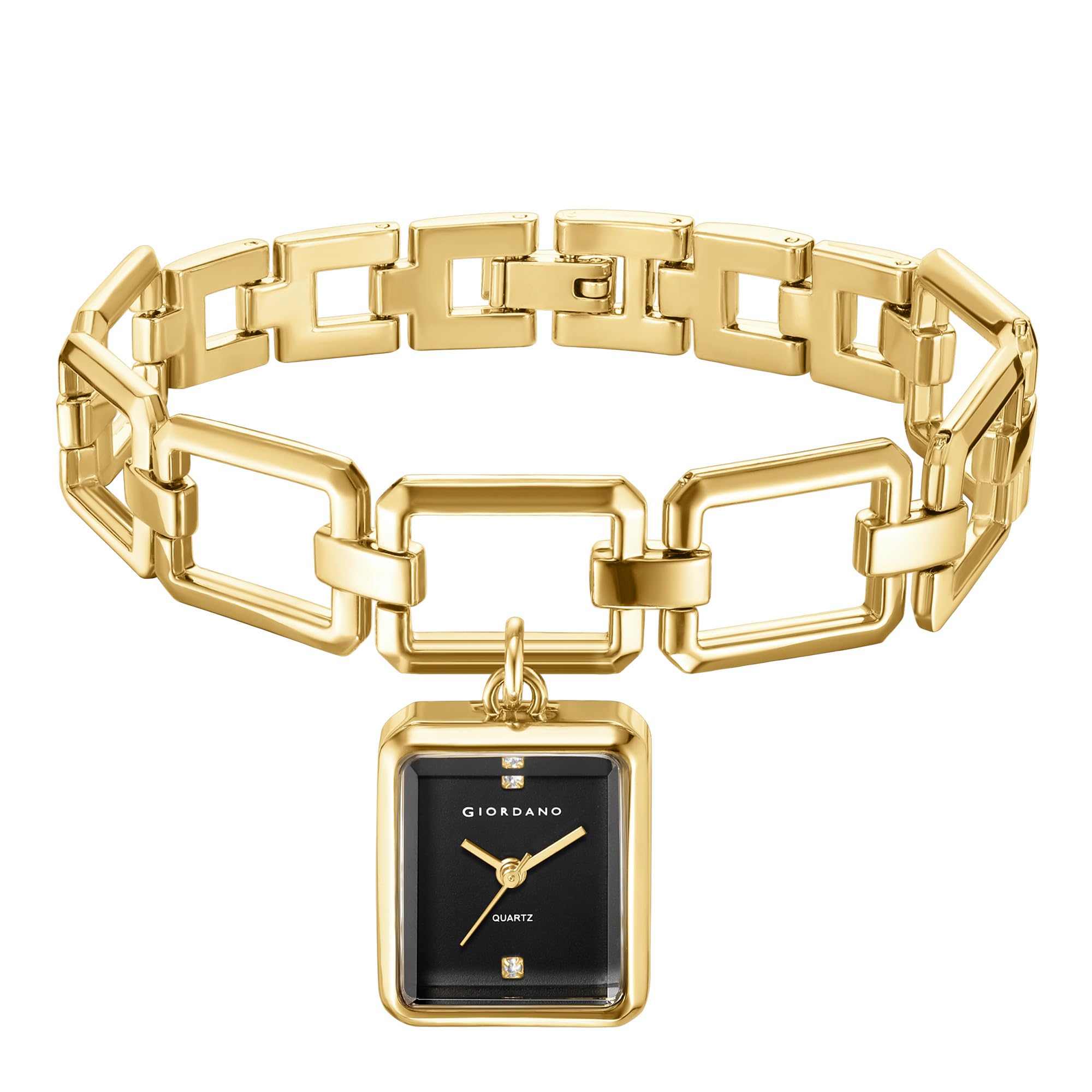 giordano Analog Bracelet Watch for Women with Square Dial, Crystal Hour Markers, Quartz Movement and Link Bracelet - GZ-60187-picture-18