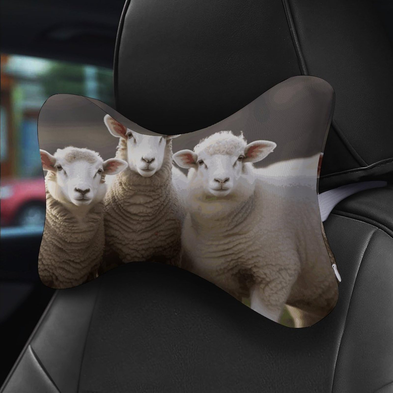 Almohada de oveja y cordero, núcleo de almohada de espuma viscoelástica, cojín, proporciona apoyo para el cuello, almohadas de coche para viajes y oficinas en casa.