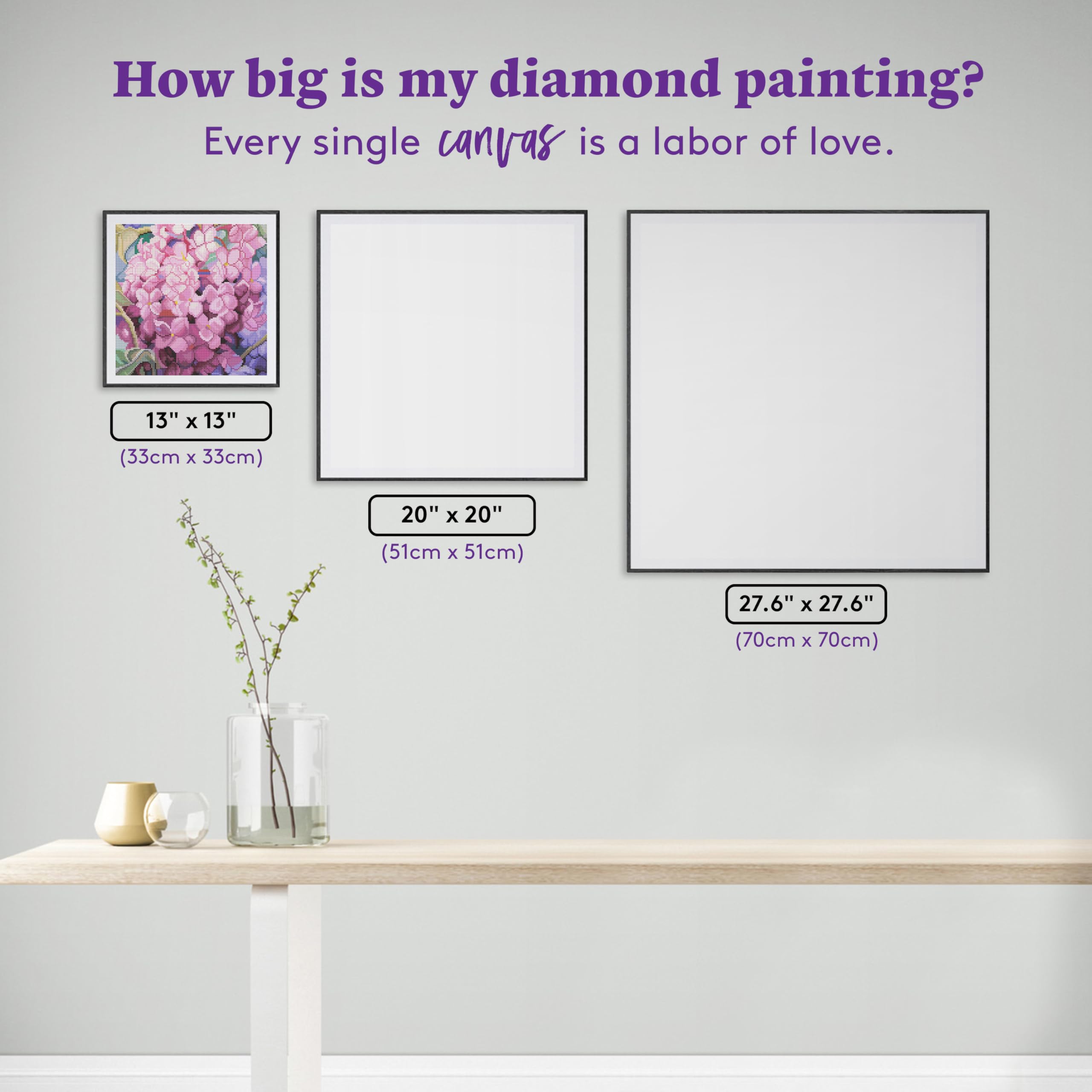 Amazon.com: DIAMOND ART CLUB Pink Hydrangea Diamond Art Kits for