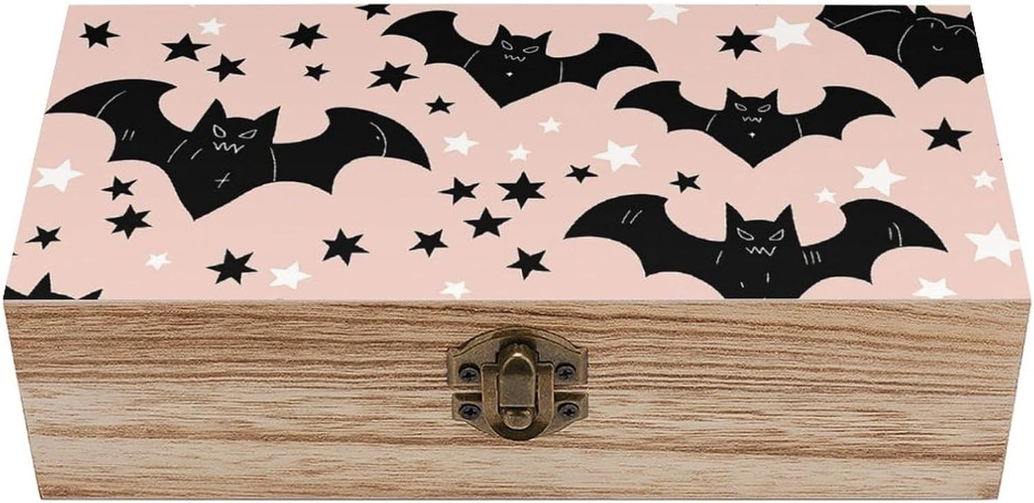 Bat & Stars Wooden Storage Box