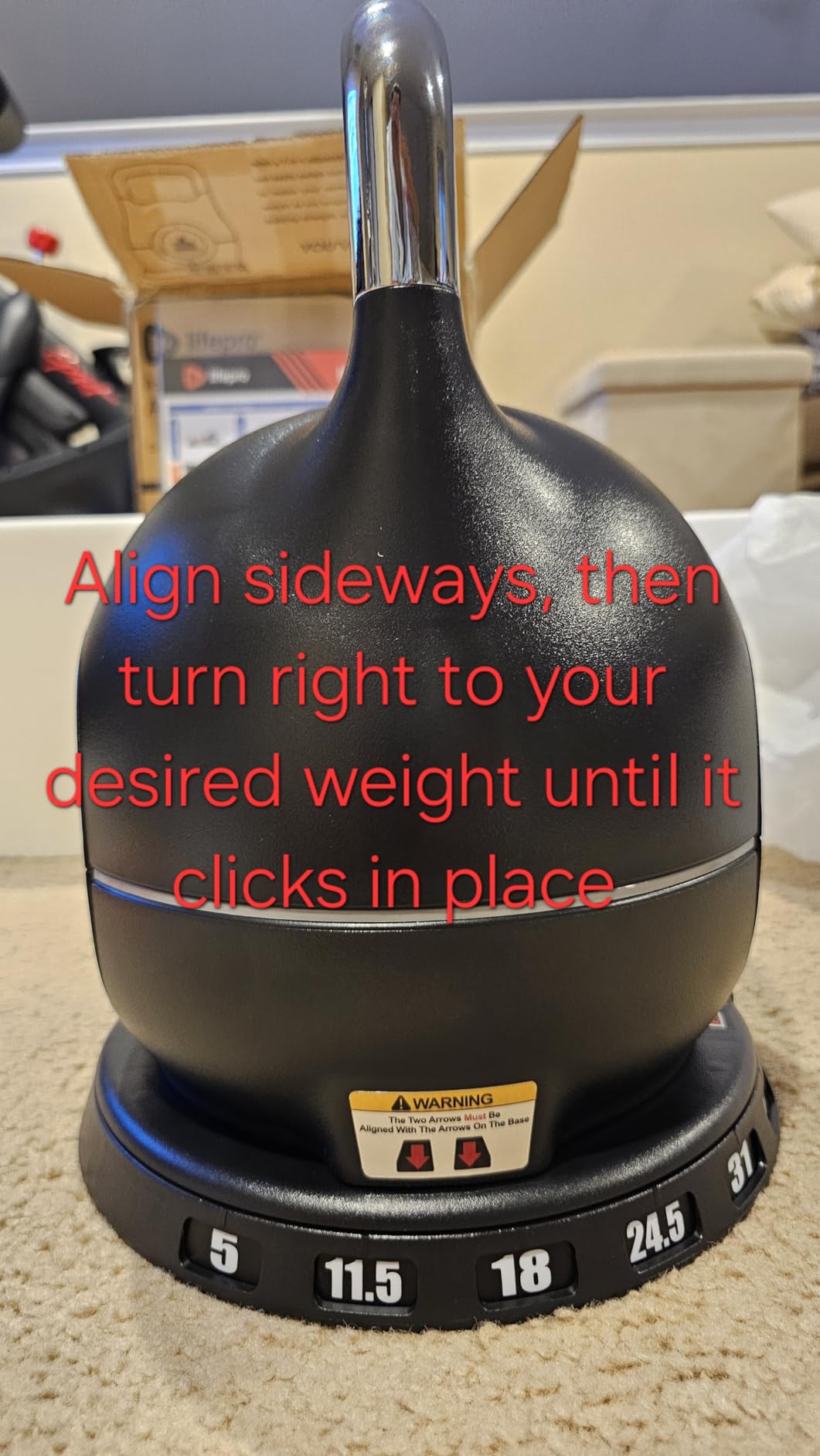 LifePro PowerStone kettlebell weight change