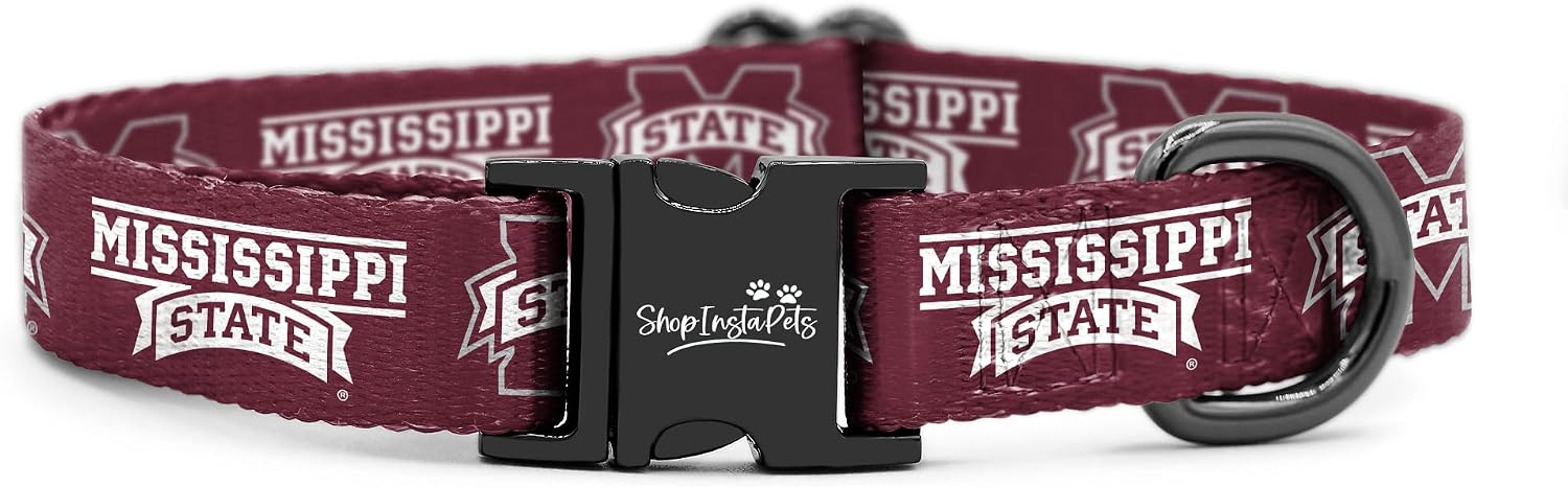 Mississippi State Bulldogs Officially Licensed Dog Collar | Great Gift for Fans | Fits Pets (Medium Collar)